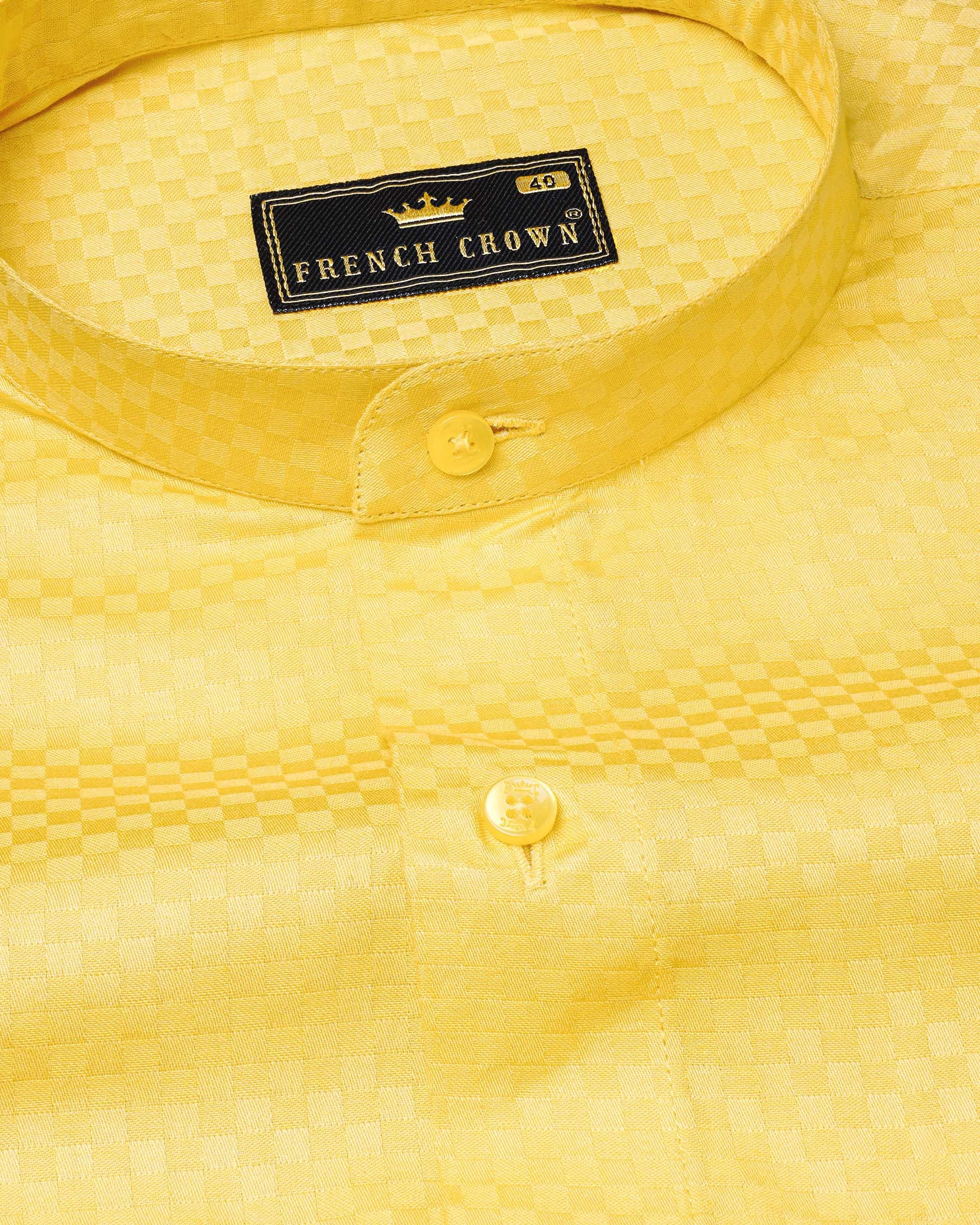 Arylide Yellow Checked Dobby Textured Premium Giza Cotton Shirt 7735-M-YL-38,7735-M-YL-38,7735-M-YL-39,7735-M-YL-39,7735-M-YL-40,7735-M-YL-40,7735-M-YL-42,7735-M-YL-42,7735-M-YL-44,7735-M-YL-44,7735-M-YL-46,7735-M-YL-46,7735-M-YL-48,7735-M-YL-48,7735-M-YL-50,7735-M-YL-50,7735-M-YL-52,7735-M-YL-52