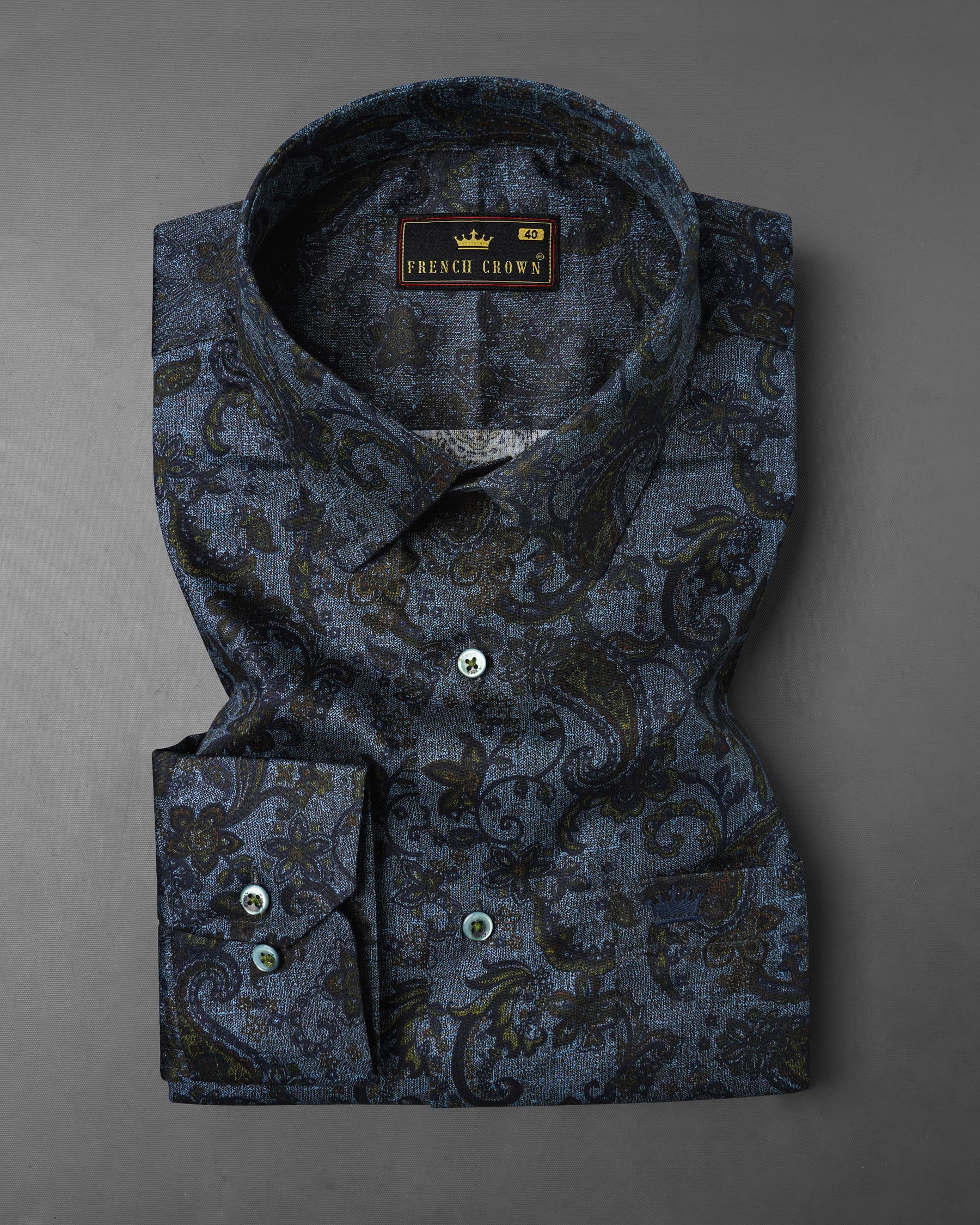 Comet Gray Paisley Printed Super Soft Premium Cotton Shirt 7745-GR-38,7745-GR-38,7745-GR-39,7745-GR-39,7745-GR-40,7745-GR-40,7745-GR-42,7745-GR-42,7745-GR-44,7745-GR-44,7745-GR-46,7745-GR-46,7745-GR-48,7745-GR-48,7745-GR-50,7745-GR-50,7745-GR-52,7745-GR-52