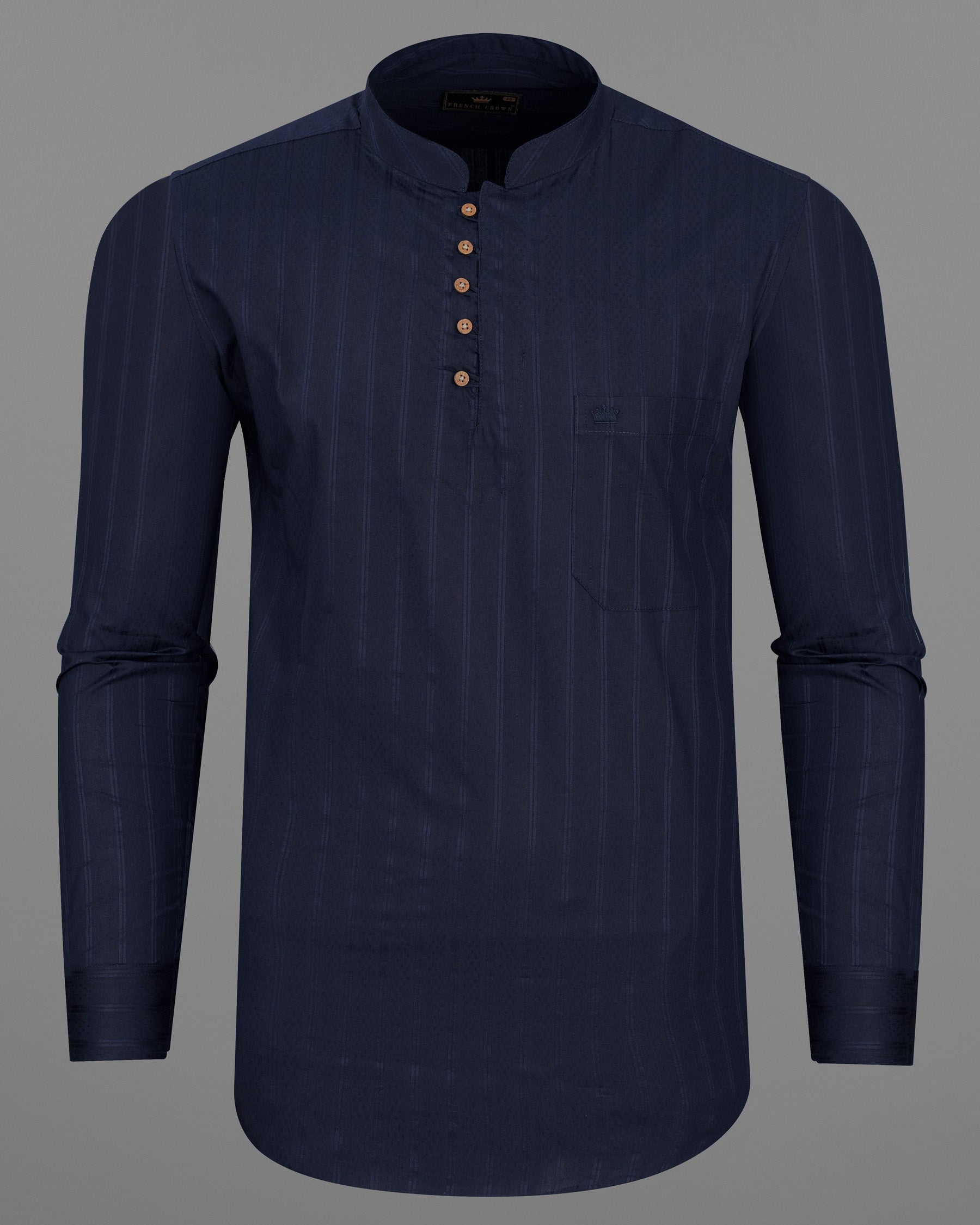 Baltic Sea Navy Blue Striped Dobby Textured Premium Giza Cotton Kurta Shirt 7754-KS-38,7754-KS-38,7754-KS-39,7754-KS-39,7754-KS-40,7754-KS-40,7754-KS-42,7754-KS-42,7754-KS-44,7754-KS-44,7754-KS-46,7754-KS-46,7754-KS-48,7754-KS-48,7754-KS-50,7754-KS-50,7754-KS-52,7754-KS-52