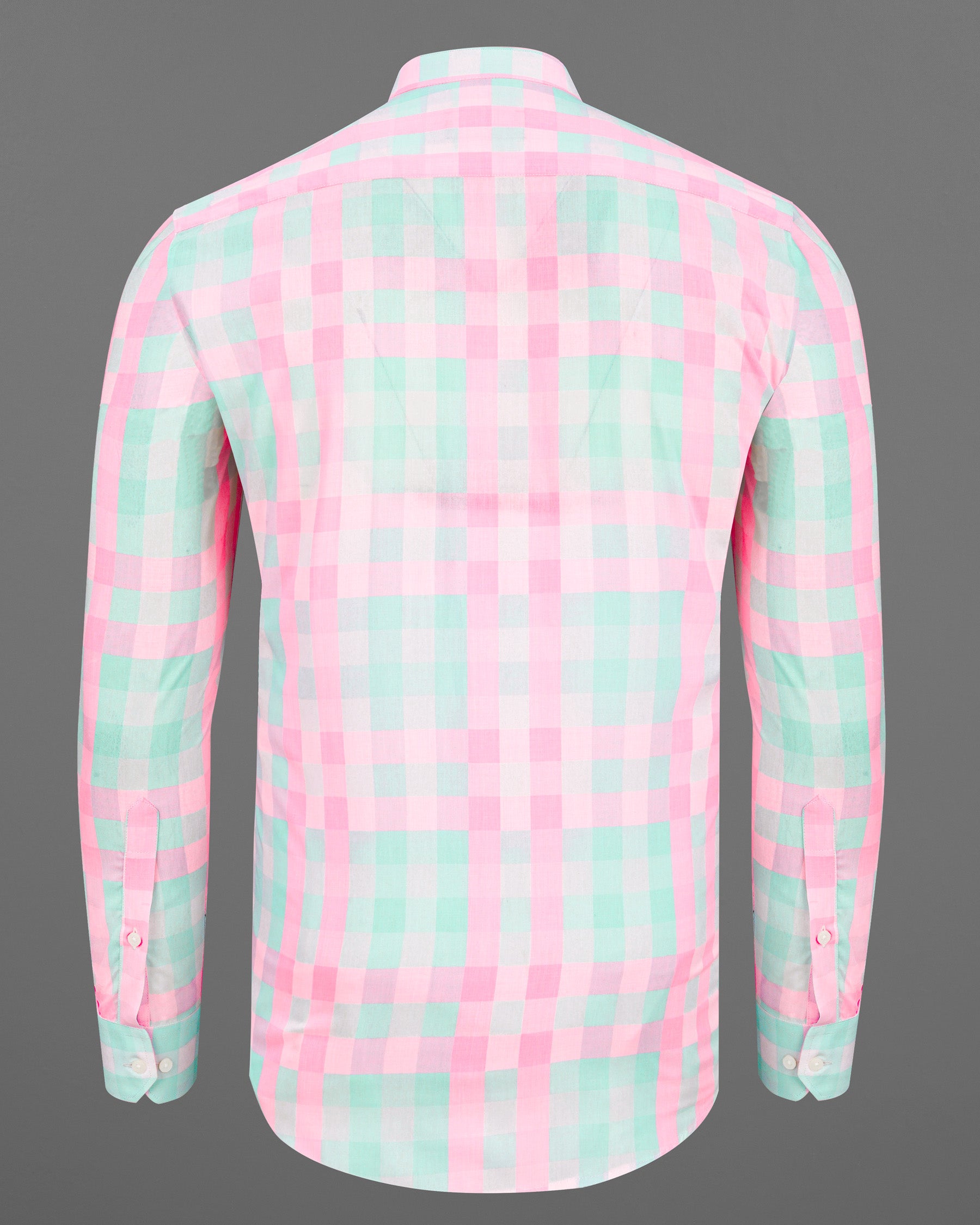 Cherry Blossom Pink and Onahau Sea Blue Plaid  Premium Cotton Kurta Shirt 7791-M-38,7791-M-38,7791-M-39,7791-M-39,7791-M-40,7791-M-40,7791-M-42,7791-M-42,7791-M-44,7791-M-44,7791-M-46,7791-M-46,7791-M-48,7791-M-48,7791-M-50,7791-M-50,7791-M-52,7791-M-52