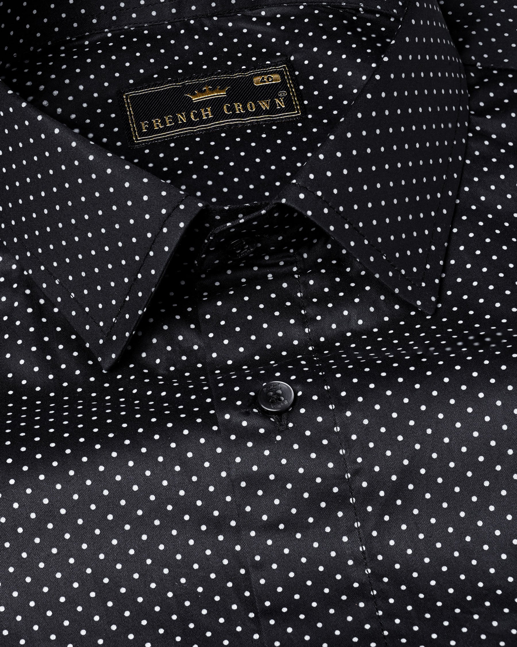 Jade Black Polka Dotted Premium Cotton Shirt 7813-BLK-38,7813-BLK-38,7813-BLK-39,7813-BLK-39,7813-BLK-40,7813-BLK-40,7813-BLK-42,7813-BLK-42,7813-BLK-44,7813-BLK-44,7813-BLK-46,7813-BLK-46,7813-BLK-48,7813-BLK-48,7813-BLK-50,7813-BLK-50,7813-BLK-52,7813-BLK-52