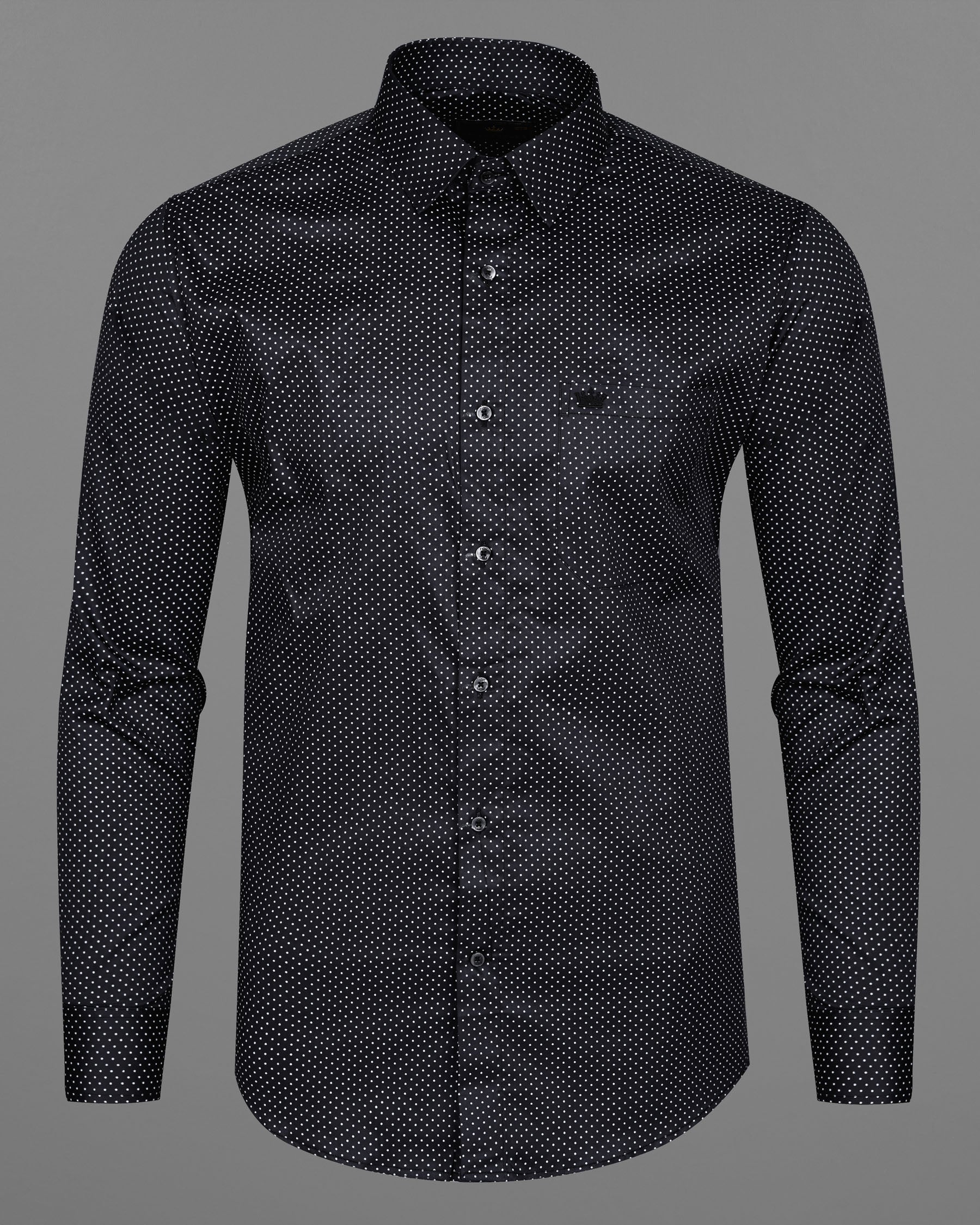 Jade Black Polka Dotted Premium Cotton Shirt 7813-BLK-38,7813-BLK-38,7813-BLK-39,7813-BLK-39,7813-BLK-40,7813-BLK-40,7813-BLK-42,7813-BLK-42,7813-BLK-44,7813-BLK-44,7813-BLK-46,7813-BLK-46,7813-BLK-48,7813-BLK-48,7813-BLK-50,7813-BLK-50,7813-BLK-52,7813-BLK-52