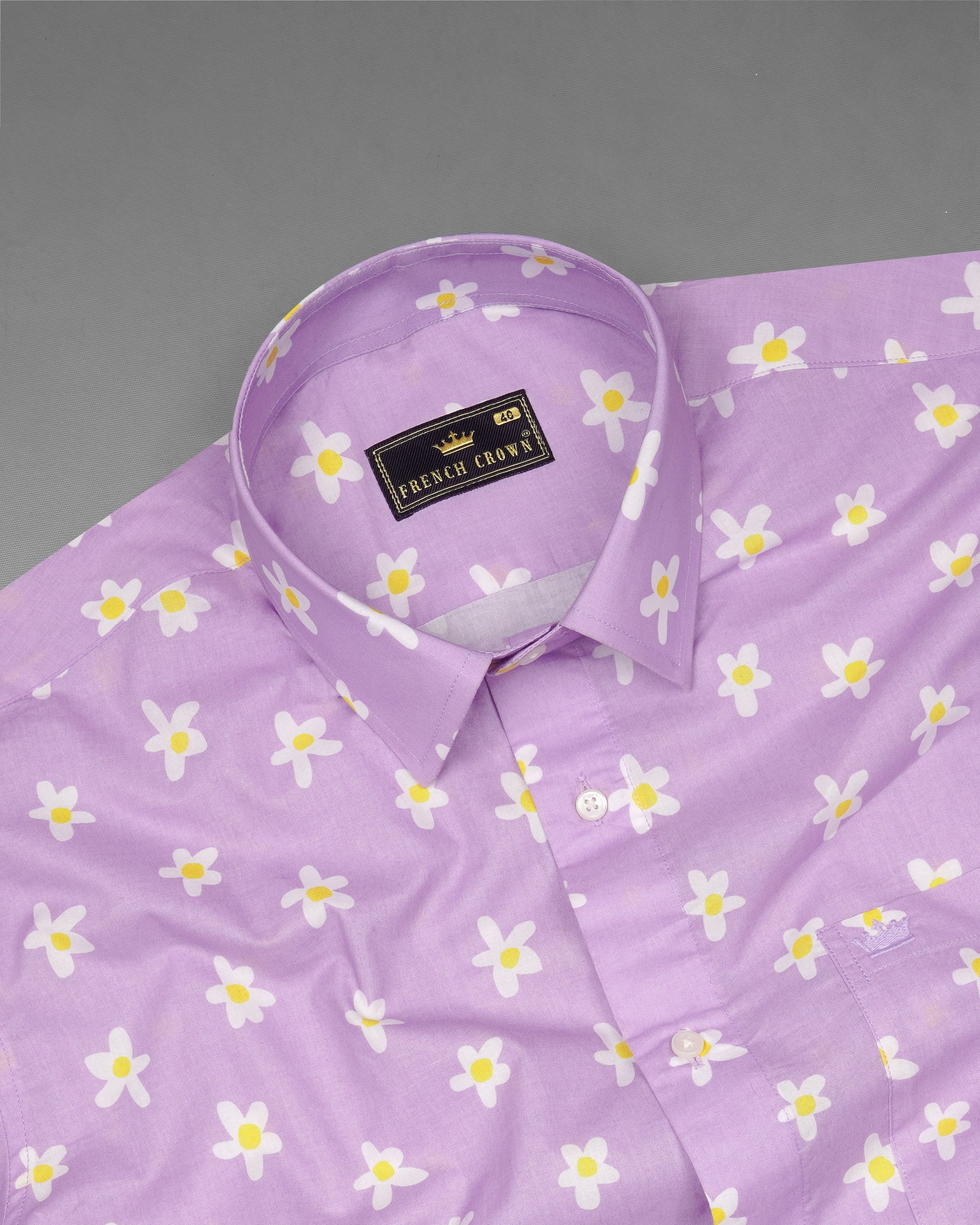 Lilac Lavender with Multi Colored Floral Printed Premium Cotton Shirt 7819-38,7819-38,7819-39,7819-39,7819-40,7819-40,7819-42,7819-42,7819-44,7819-44,7819-46,7819-46,7819-48,7819-48,7819-50,7819-50,7819-52,7819-52	