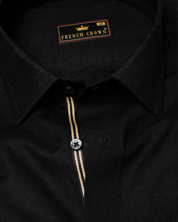 Jet Black Luxurious Linen Shirt 7830-P-BLK-38,7830-P-BLK-38,7830-P-BLK-39,7830-P-BLK-39,7830-P-BLK-40,7830-P-BLK-40,7830-P-BLK-42,7830-P-BLK-42,7830-P-BLK-44,7830-P-BLK-44,7830-P-BLK-46,7830-P-BLK-46,7830-P-BLK-48,7830-P-BLK-48,7830-P-BLK-50,7830-P-BLK-50,7830-P-BLK-52,7830-P-BLK-52