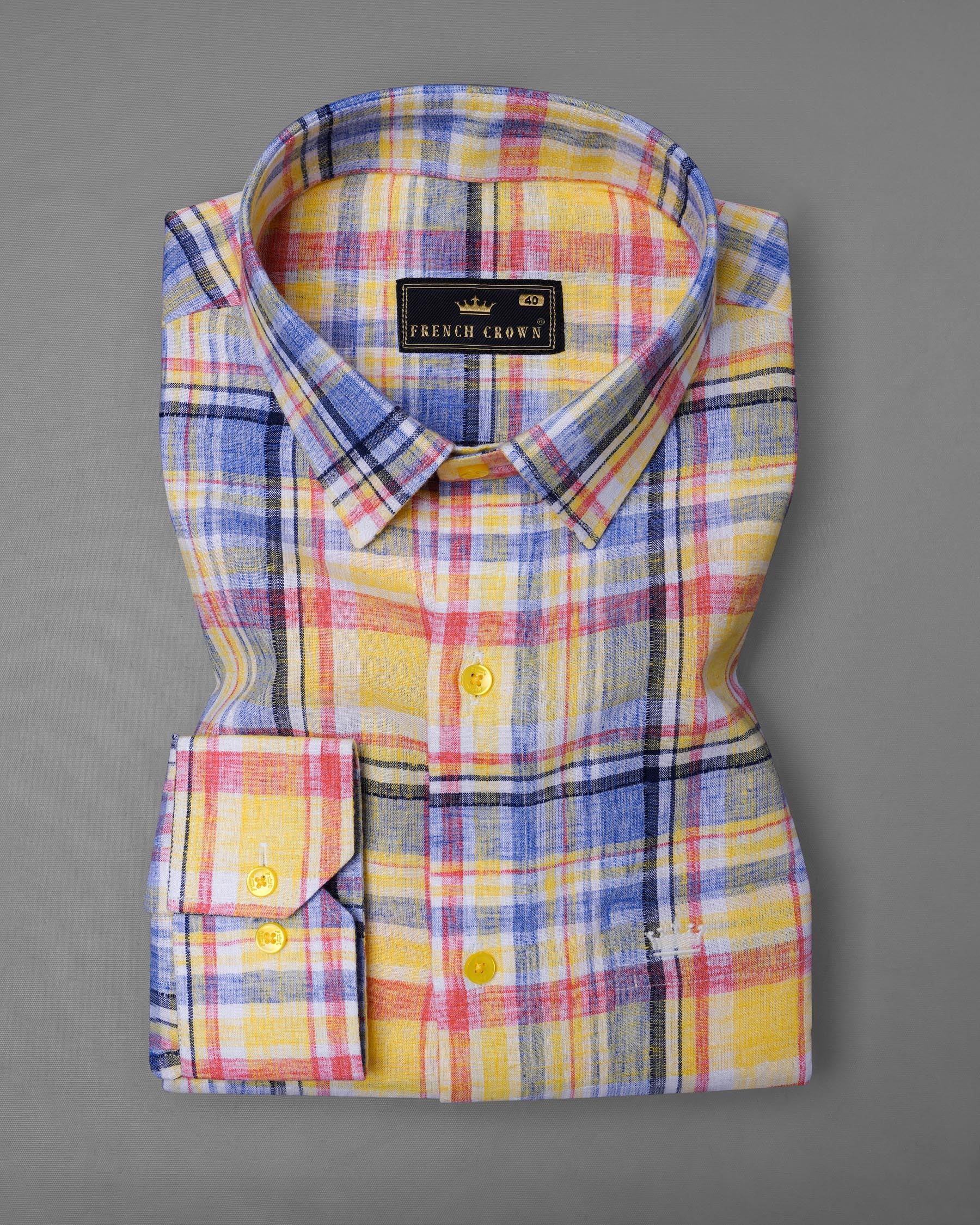 Fall Leaf Yellow and Yonder Blue Plaid Chambray Textured Premium Cotton Shirt 7844-YL-38,7844-YL-38,7844-YL-39,7844-YL-39,7844-YL-40,7844-YL-40,7844-YL-42,7844-YL-42,7844-YL-44,7844-YL-44,7844-YL-46,7844-YL-46,7844-YL-48,7844-YL-48,7844-YL-50,7844-YL-50,7844-YL-52,7844-YL-52
