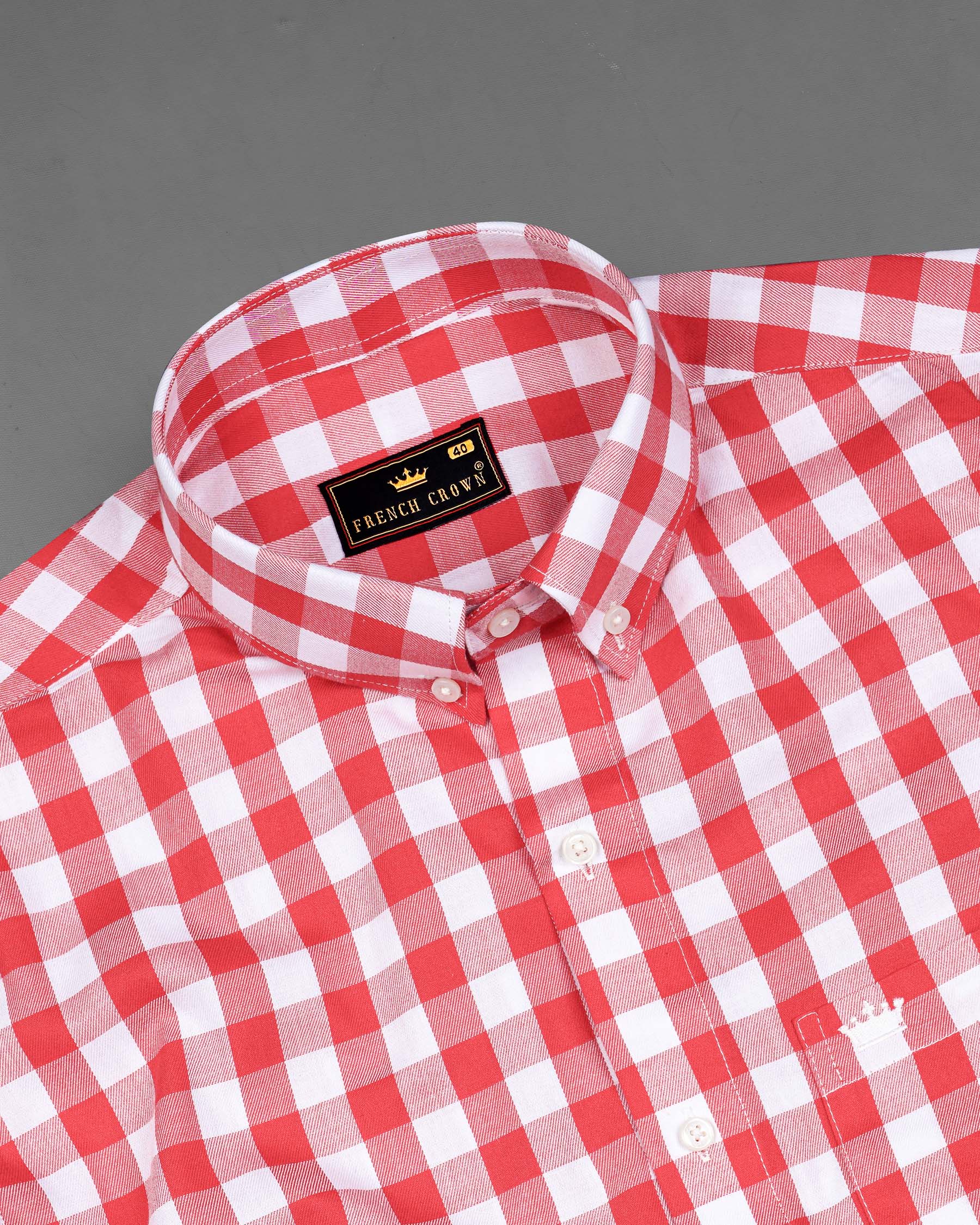 Bright White and Mahogany Red Checkered Twill Premium Cotton Shirt 7847-BD-38,7847-BD-38,7847-BD-39,7847-BD-39,7847-BD-40,7847-BD-40,7847-BD-42,7847-BD-42,7847-BD-44,7847-BD-44,7847-BD-46,7847-BD-46,7847-BD-48,7847-BD-48,7847-BD-50,7847-BD-50,7847-BD-52,7847-BD-52