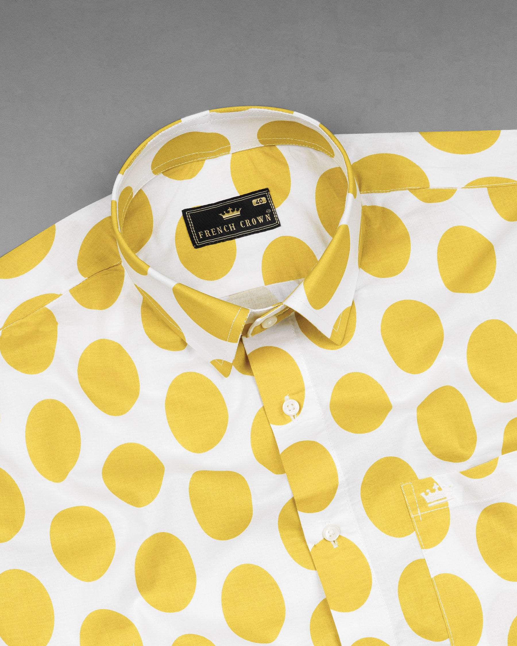 Bright White Polka Dotted Premium Cotton Shirt 7851-38,7851-38,7851-39,7851-39,7851-40,7851-40,7851-42,7851-42,7851-44,7851-44,7851-46,7851-46,7851-48,7851-48,7851-50,7851-50,7851-52,7851-52