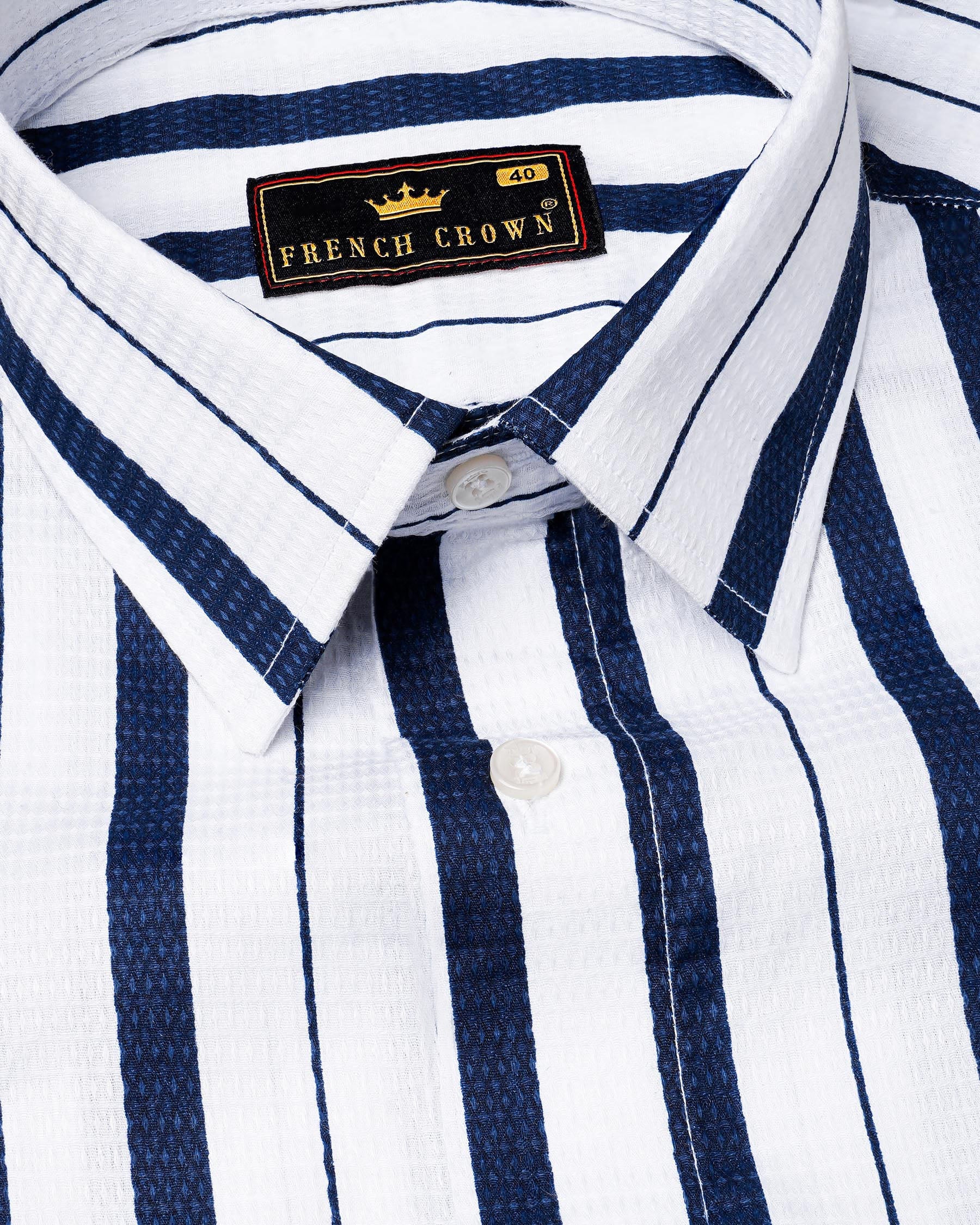 Bright White and Tangaroa Blue Striped Dobby Textured Premium Giza Cotton Shirt  7887 -38,7887 -H-38,7887 -39,7887 -H-39,7887 -40,7887 -H-40,7887 -42,7887 -H-42,7887 -44,7887 -H-44,7887 -46,7887 -H-46,7887 -48,7887 -H-48,7887 -50,7887 -H-50,7887 -52,7887 -H-52