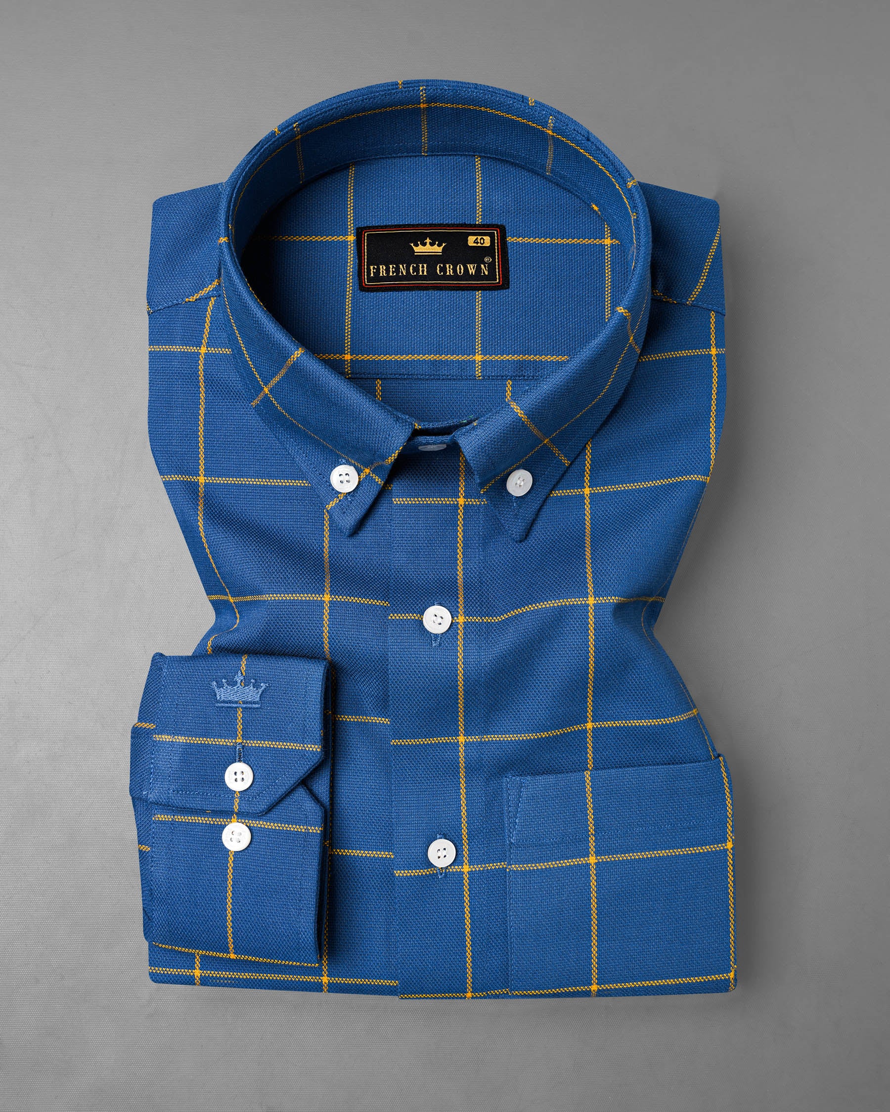 Blumine Blue With Tangerine Yellow Windowpane Dobby Textured Premium Giza Cotton Shirt 7888-BD -38,7888-BD -H-38,7888-BD -39,7888-BD -H-39,7888-BD -40,7888-BD -H-40,7888-BD -42,7888-BD -H-42,7888-BD -44,7888-BD -H-44,7888-BD -46,7888-BD -H-46,7888-BD -48,7888-BD -H-48,7888-BD -50,7888-BD -H-50,7888-BD -52,7888-BD -H-52