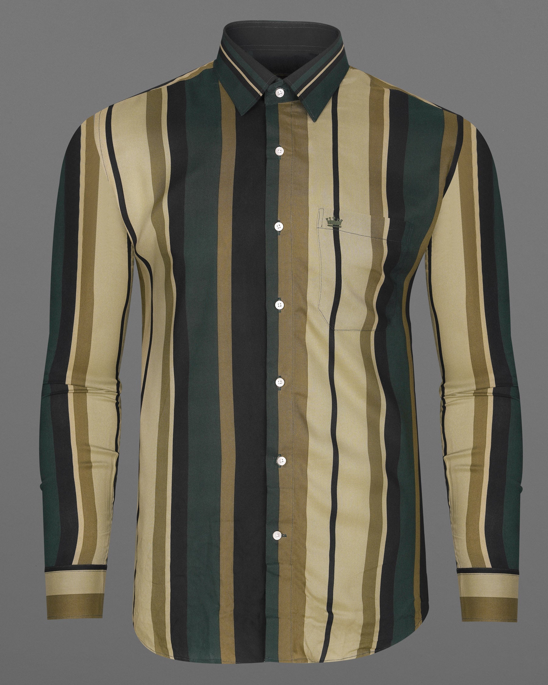 Clay Light Green and Heathered Brown Striped Premium Tencel Shirt 7901 -38,7901 -H-38,7901 -39,7901 -H-39,7901 -40,7901 -H-40,7901 -42,7901 -H-42,7901 -44,7901 -H-44,7901 -46,7901 -H-46,7901 -48,7901 -H-48,7901 -50,7901 -H-50,7901 -52,7901 -H-52