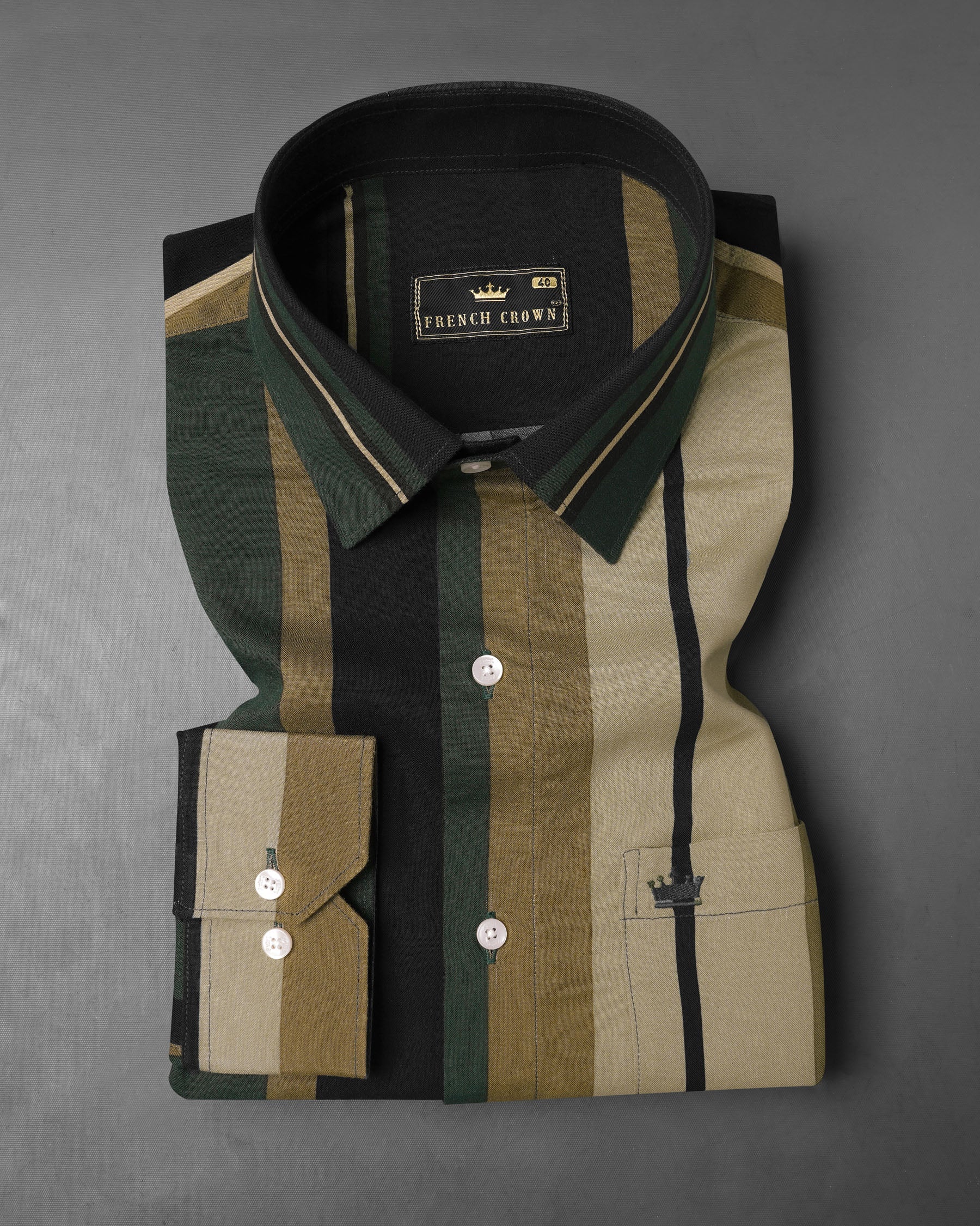 Clay Light Green and Heathered Brown Striped Premium Tencel Shirt 7901 -38,7901 -H-38,7901 -39,7901 -H-39,7901 -40,7901 -H-40,7901 -42,7901 -H-42,7901 -44,7901 -H-44,7901 -46,7901 -H-46,7901 -48,7901 -H-48,7901 -50,7901 -H-50,7901 -52,7901 -H-52