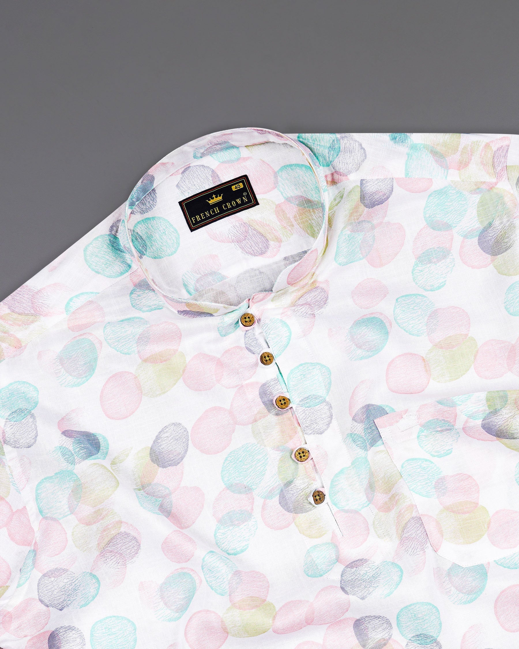 Iceberg Blue and Quill Pink Polka Dotted Premium Tencel Kurta Shirt  7923-KS -38,7923-KS -H-38,7923-KS -39,7923-KS -H-39,7923-KS -40,7923-KS -H-40,7923-KS -42,7923-KS -H-42,7923-KS -44,7923-KS -H-44,7923-KS -46,7923-KS -H-46,7923-KS -48,7923-KS -H-48,7923-KS -50,7923-KS -H-50,7923-KS -52,7923-KS -H-52