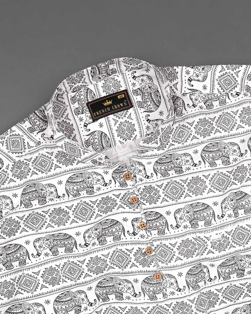 Bright White and Black Tribal Printed Premium Tencel Shirt 7925-KS-38,7925-KS-H-38,7925-KS-39,7925-KS-H-39,7925-KS-40,7925-KS-H-40,7925-KS-42,7925-KS-H-42,7925-KS-44,7925-KS-H-44,7925-KS-46,7925-KS-H-46,7925-KS-48,7925-KS-H-48,7925-KS-50,7925-KS-H-50,7925-KS-52,7925-KS-H-52