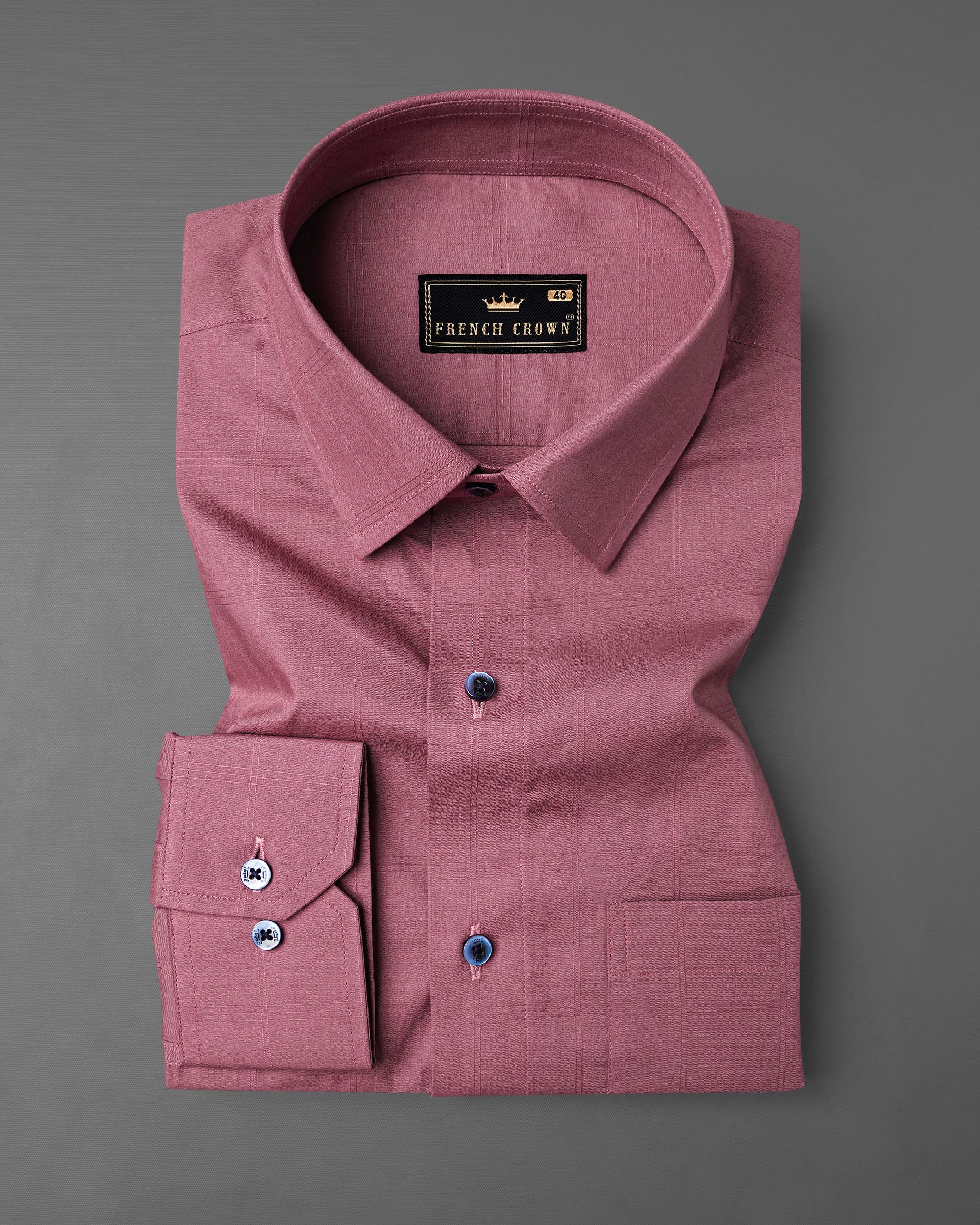 Tapestry Pink Subtle Striped Dobby Textured Premium Giza Cotton Shirt