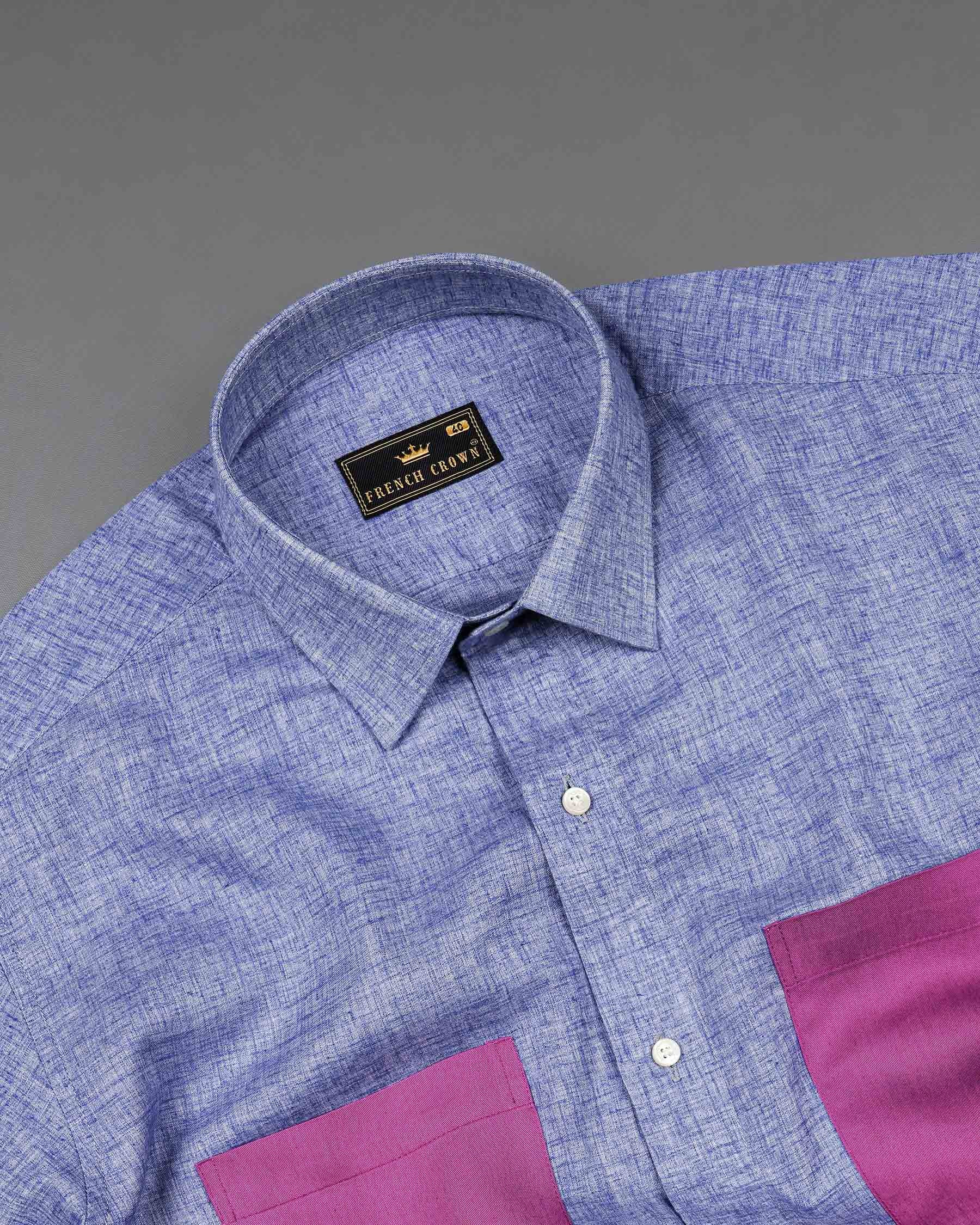 Chetwode Blue With Purple Two Side Pocket Chambray Premium Cotton Designer Shirt 7946-P196-38,7946-P196-H-38,7946-P196-39,7946-P196-H-39,7946-P196-40,7946-P196-H-40,7946-P196-42,7946-P196-H-42,7946-P196-44,7946-P196-H-44,7946-P196-46,7946-P196-H-46,7946-P196-48,7946-P196-H-48,7946-P196-50,7946-P196-H-50,7946-P196-52,7946-P196-H-52