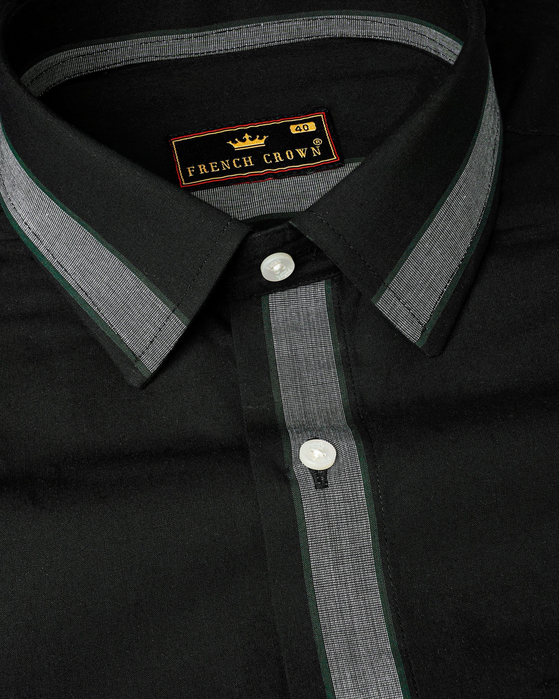 Jade Black With Gray Striped Premium Cotton Shirt 7947-38,7947-H-38,7947-39,7947-H-39,7947-40,7947-H-40,7947-42,7947-H-42,7947-44,7947-H-44,7947-46,7947-H-46,7947-48,7947-H-48,7947-50,7947-H-50,7947-52,7947-H-52