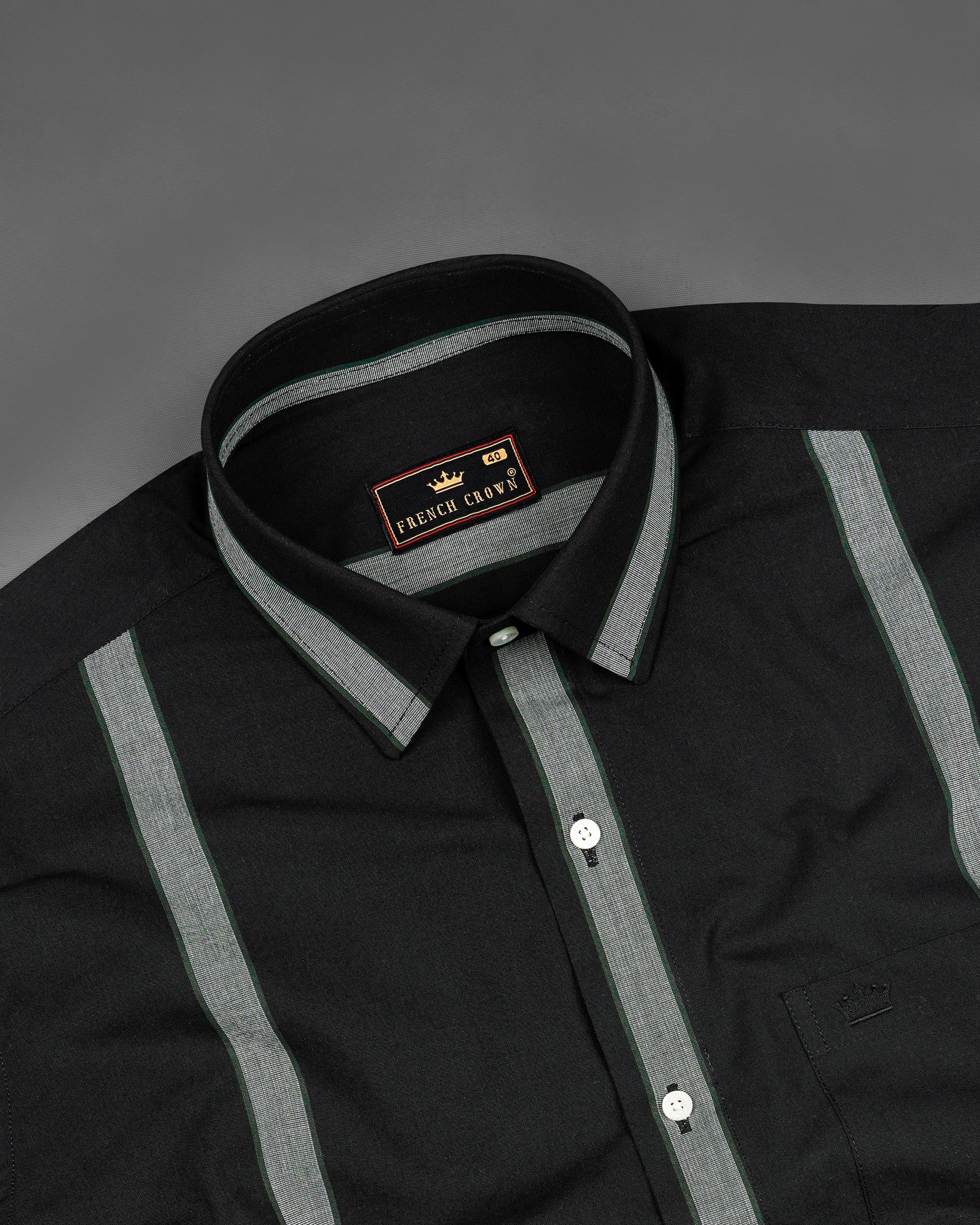 Jade Black With Gray Striped Premium Cotton Shirt 7947-38,7947-H-38,7947-39,7947-H-39,7947-40,7947-H-40,7947-42,7947-H-42,7947-44,7947-H-44,7947-46,7947-H-46,7947-48,7947-H-48,7947-50,7947-H-50,7947-52,7947-H-52