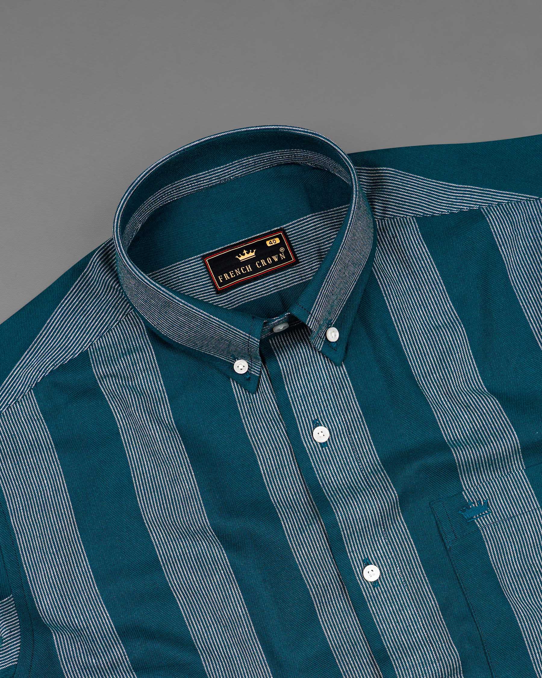 Cyprus Sea Blue with Bright White Striped Herringbone Premium Cotton Shirt 7951-BD-38,7951-BD-H-38,7951-BD-39,7951-BD-H-39,7951-BD-40,7951-BD-H-40,7951-BD-42,7951-BD-H-42,7951-BD-44,7951-BD-H-44,7951-BD-46,7951-BD-H-46,7951-BD-48,7951-BD-H-48,7951-BD-50,7951-BD-H-50,7951-BD-52,7951-BD-H-52