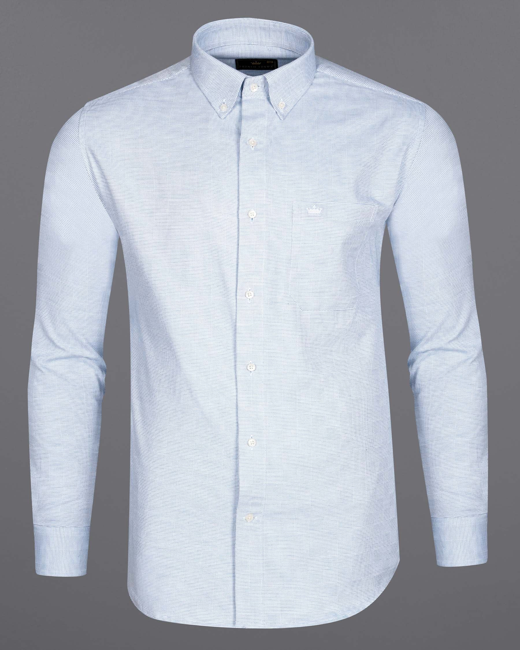 トップス ARGUE/SUVIN GIZA PREMIUM POISET-SHIRTS Ship Cove Blue and White Formal Plain-Solid Premium Cotton