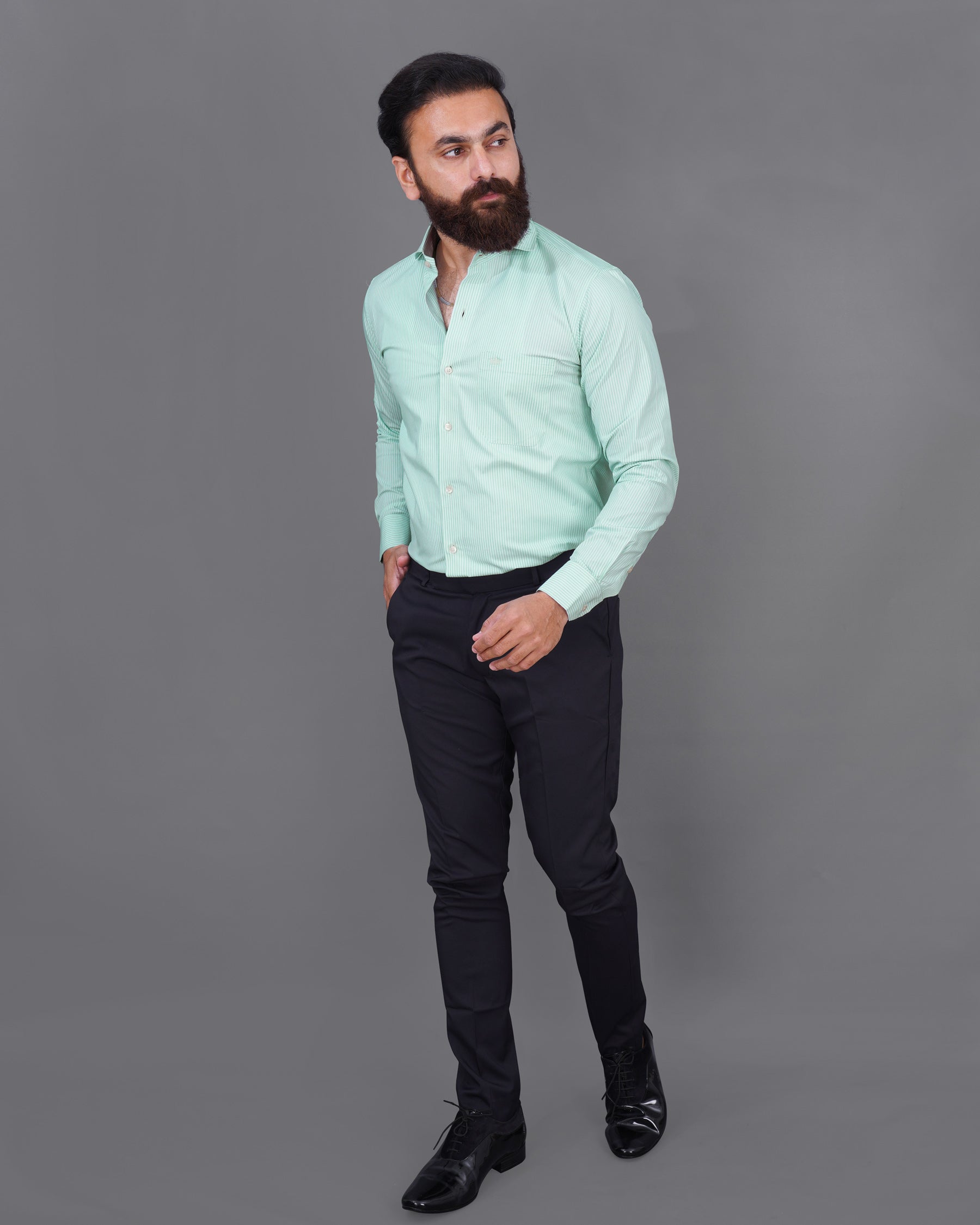 Surf Crest Light Green with White Pinstriped Premium Cotton Shirt 7962-CA-38, 7962-CA-H-38, 7962-CA-39, 7962-CA-H-39, 7962-CA-40, 7962-CA-H-40, 7962-CA-42, 7962-CA-H-42, 7962-CA-44, 7962-CA-H-44, 7962-CA-46, 7962-CA-H-46, 7962-CA-48, 7962-CA-H-48, 7962-CA-50, 7962-CA-H-50, 7962-CA-52, 7962-CA-H-52