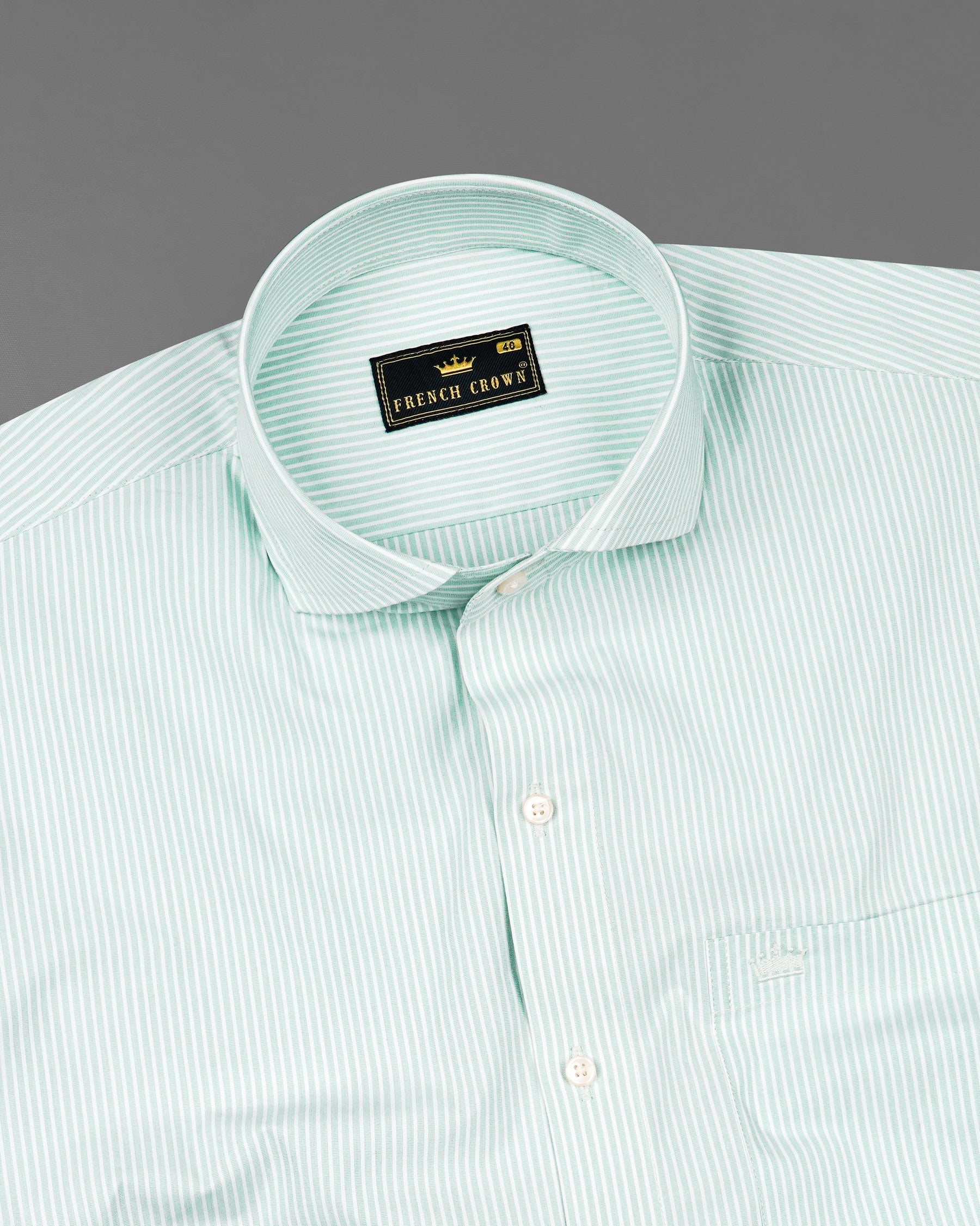 Surf Crest Light Green with White Pinstriped Premium Cotton Shirt 7962-CA-38, 7962-CA-H-38, 7962-CA-39, 7962-CA-H-39, 7962-CA-40, 7962-CA-H-40, 7962-CA-42, 7962-CA-H-42, 7962-CA-44, 7962-CA-H-44, 7962-CA-46, 7962-CA-H-46, 7962-CA-48, 7962-CA-H-48, 7962-CA-50, 7962-CA-H-50, 7962-CA-52, 7962-CA-H-52