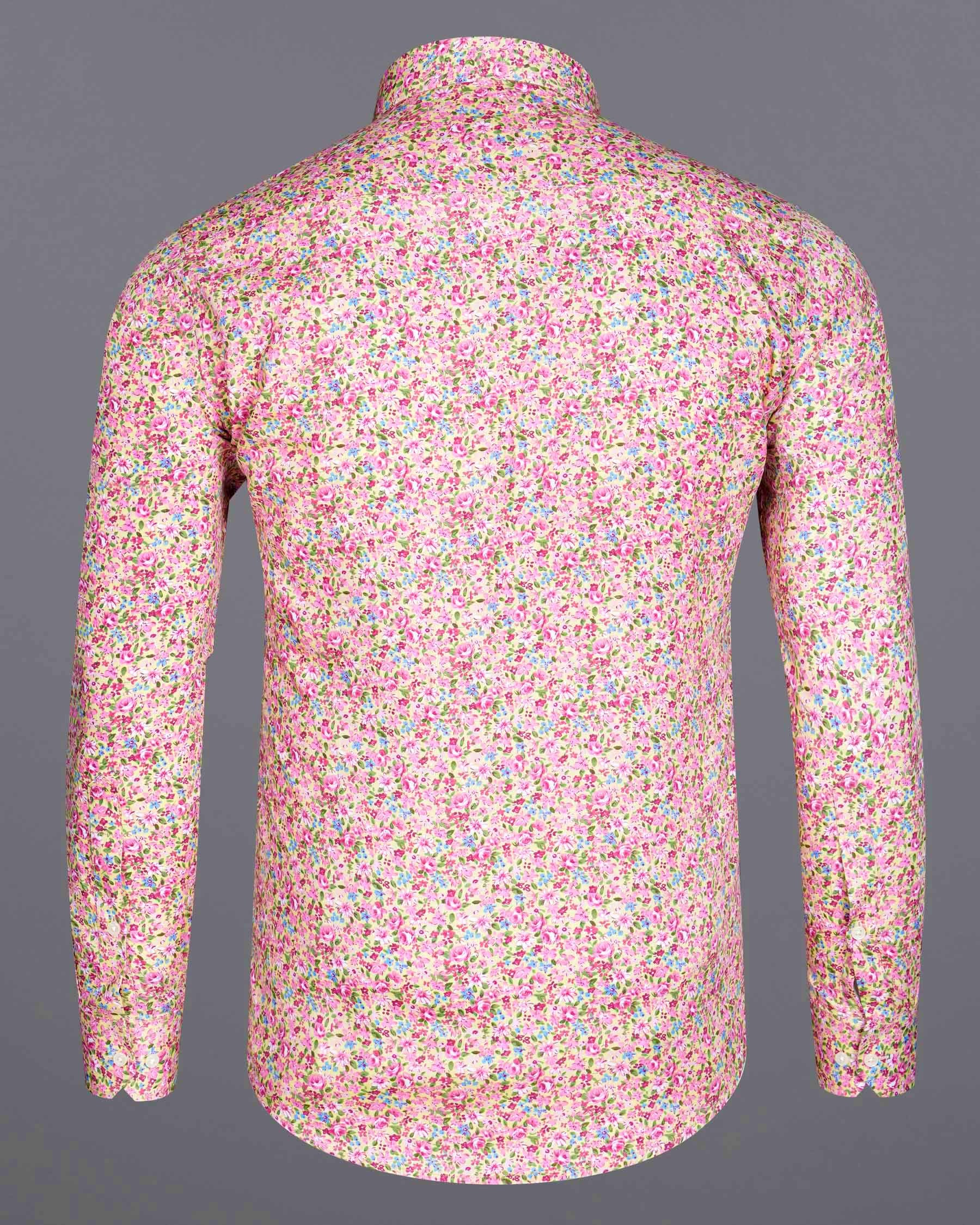 Cupid Pink With Multicolored Ditzy Printed Premium Cotton Shirt  7963-38,7963-H-38,7963-39,7963-H-39,7963-40,7963-H-40,7963-42,7963-H-42,7963-44,7963-H-44,7963-46,7963-H-46,7963-48,7963-H-48,7963-50,7963-H-50,7963-52,7963-H-52