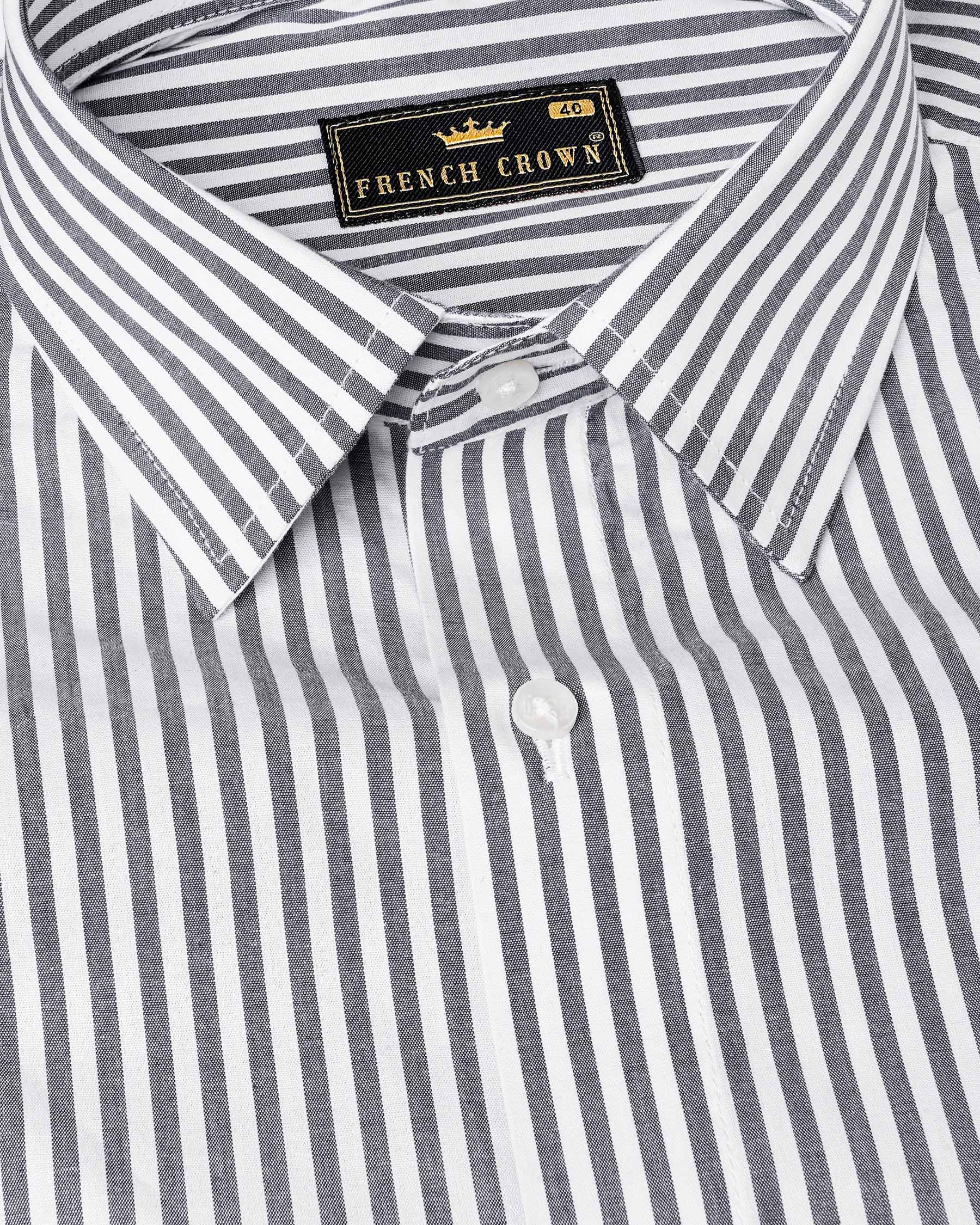 Dolphin Gray and White Striped Premium Cotton Shirt 7966-38,7966-H-38,7966-39,7966-H-39,7966-40,7966-H-40,7966-42,7966-H-42,7966-44,7966-H-44,7966-46,7966-H-46,7966-48,7966-H-48,7966-50,7966-H-50,7966-52,7966-H-52