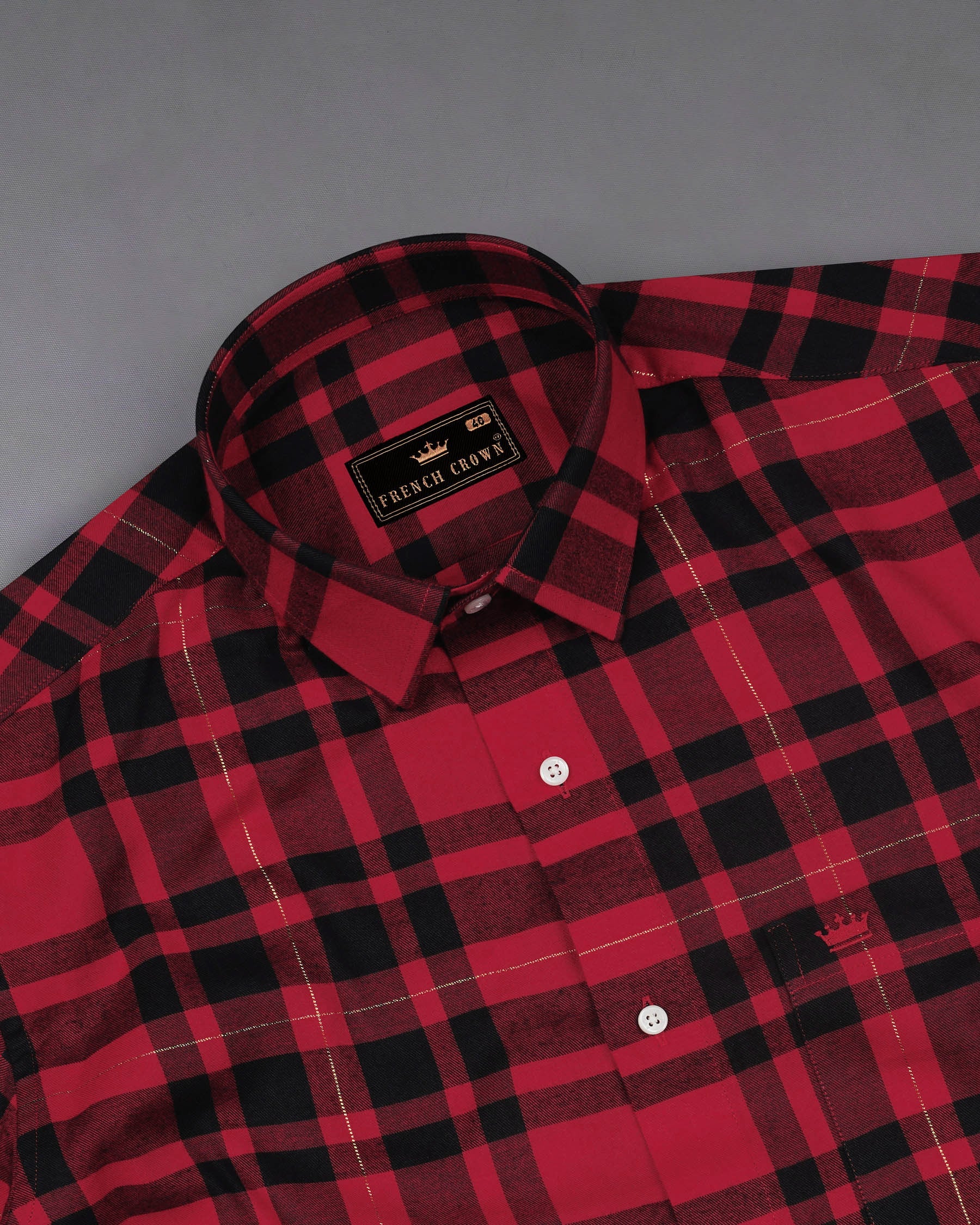 Vivid Auburn Red Plaid Flannel Premium Cotton Shirt