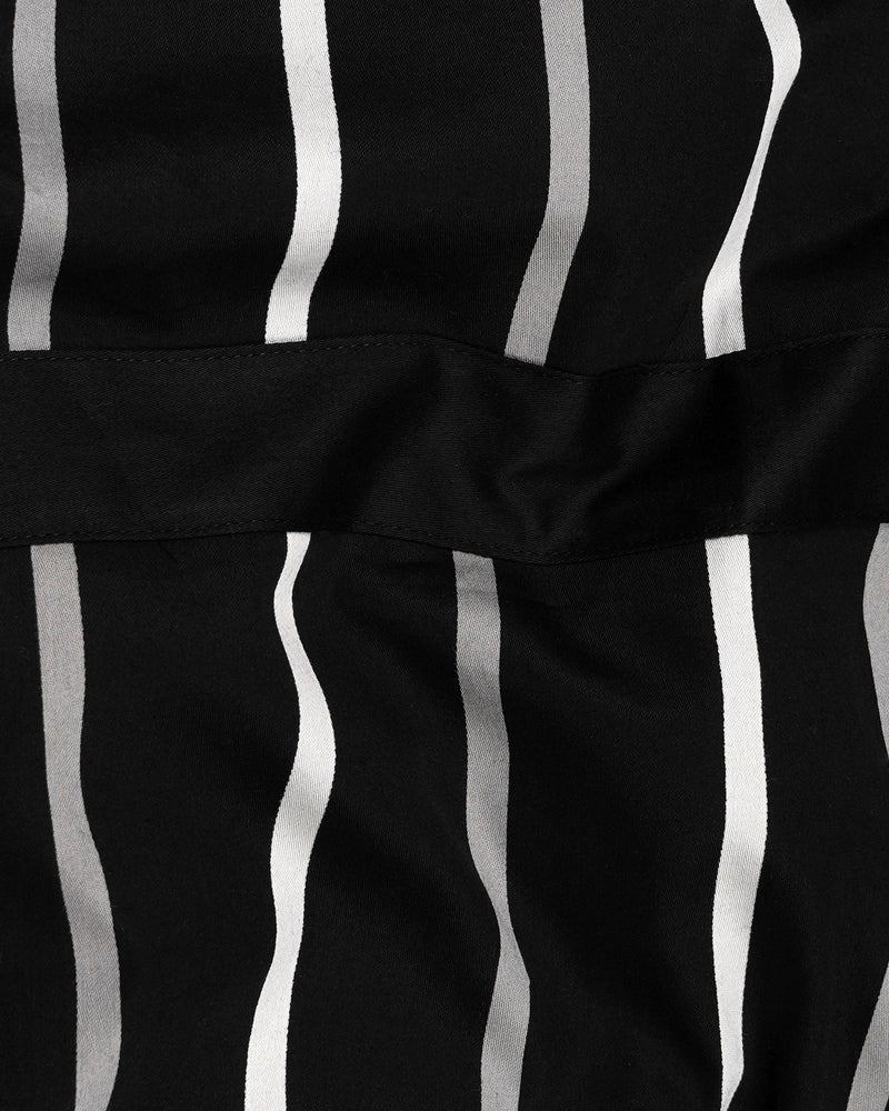 Jade Black With White Striped Designer Shirt