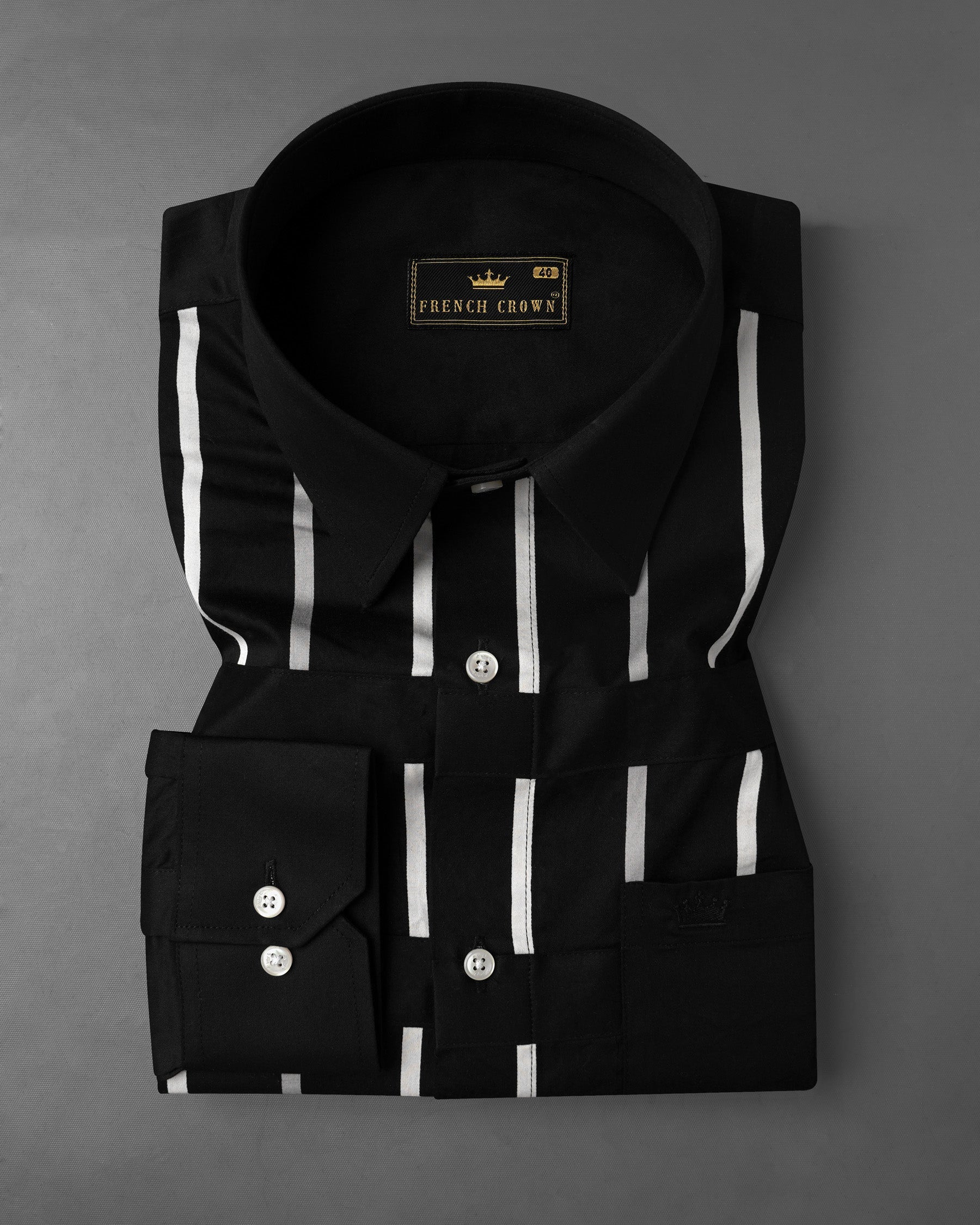 Jade Black With White Striped Designer Shirt 7977-38,7977-H-38,7977-39,7977-H-39,7977-40,7977-H-40,7977-42,7977-H-42,7977-44,7977-H-44,7977-46,7977-H-46,7977-48,7977-H-48,7977-50,7977-H-50,7977-52,7977-H-52