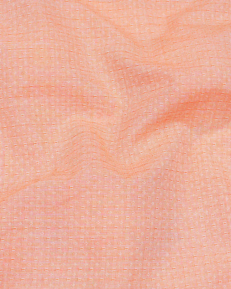 Geraldine Orange Dobby Textured Premium Giza Cotton Shirt