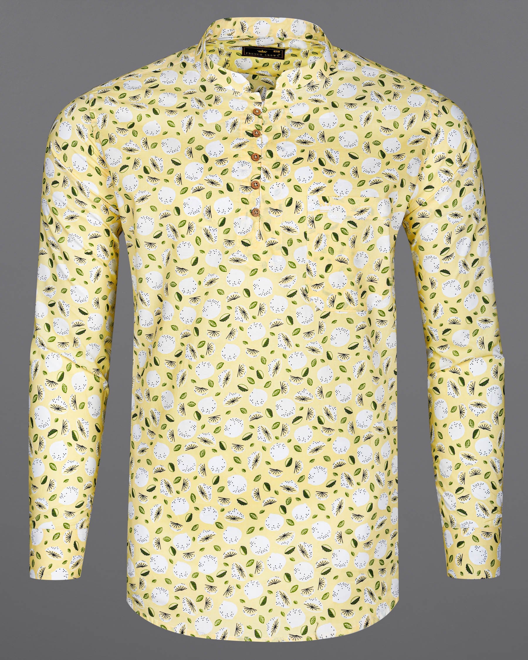 Pale Goldenrod Yellow Floral Printed Premium Cotton Kurta Shirt 7979-KS-38,7979-KS-H-38,7979-KS-39,7979-KS-H-39,7979-KS-40,7979-KS-H-40,7979-KS-42,7979-KS-H-42,7979-KS-44,7979-KS-H-44,7979-KS-46,7979-KS-H-46,7979-KS-48,7979-KS-H-48,7979-KS-50,7979-KS-H-50,7979-KS-52,7979-KS-H-52
