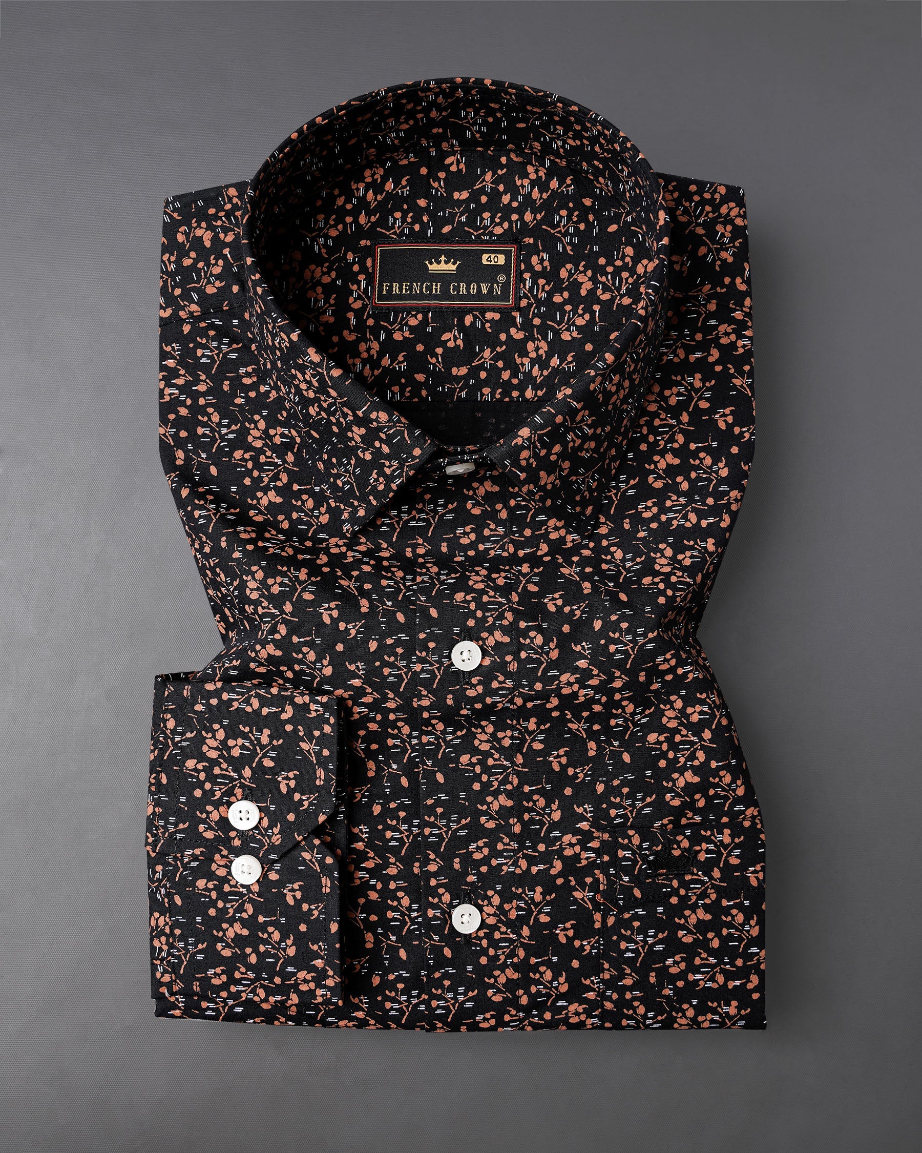 Jade Black Ditzy Printed Royal Oxford Shirt