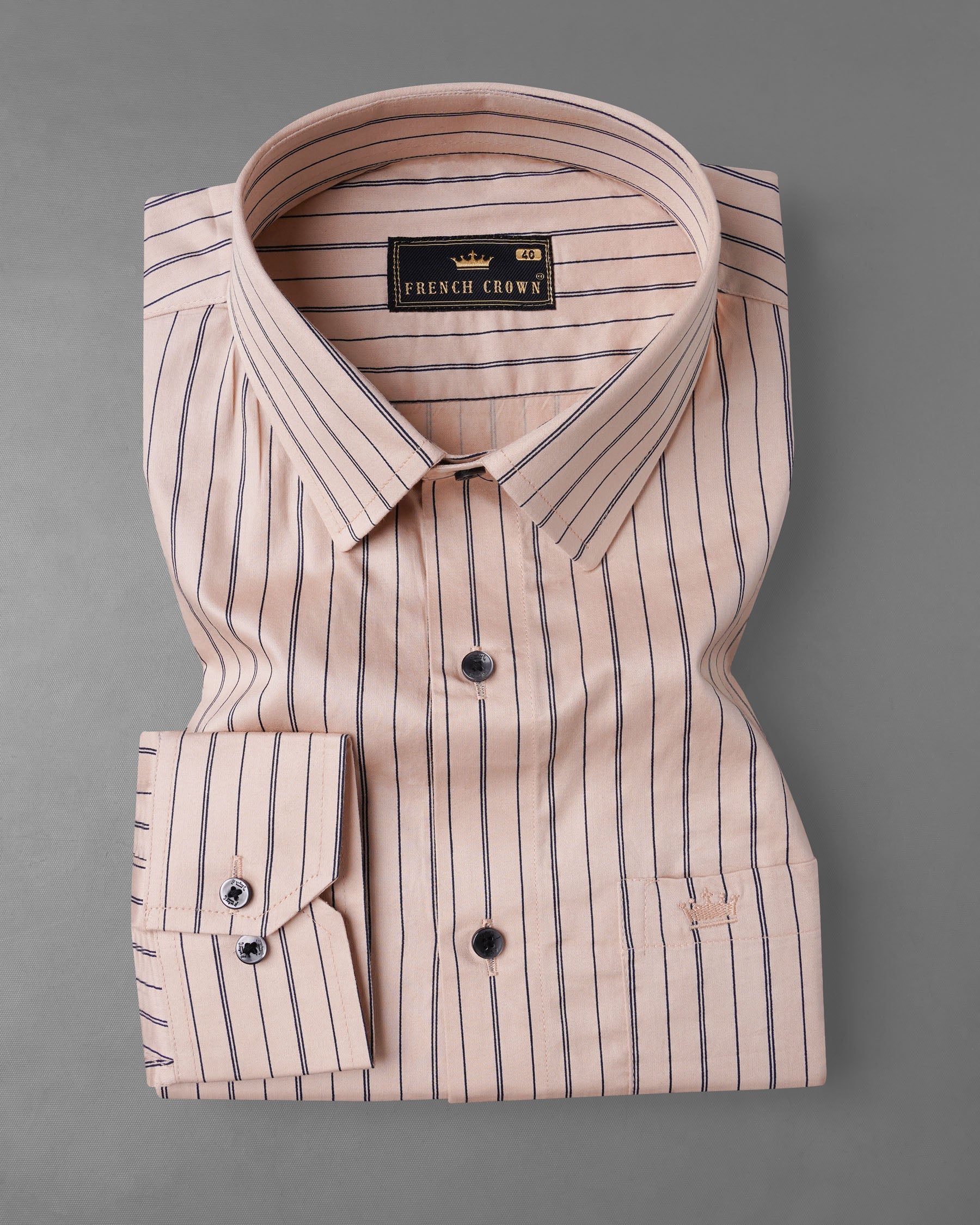 Timberwolf Brown with Black Striped Super Soft Premium Cotton Shirt