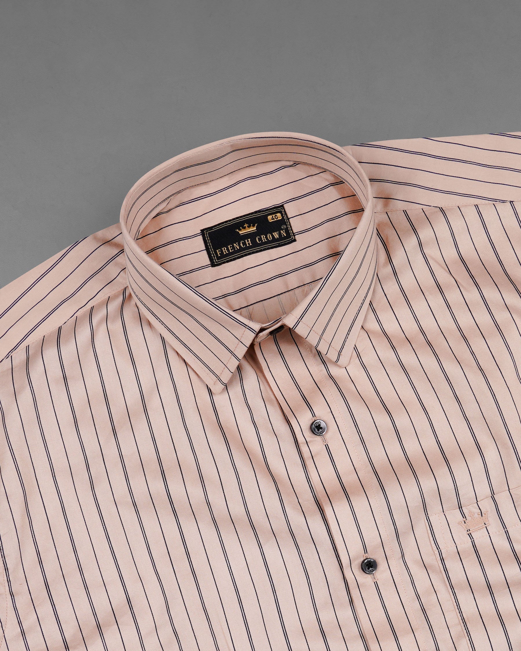 Timberwolf Brown with Black Striped Super Soft Premium Cotton Shirt