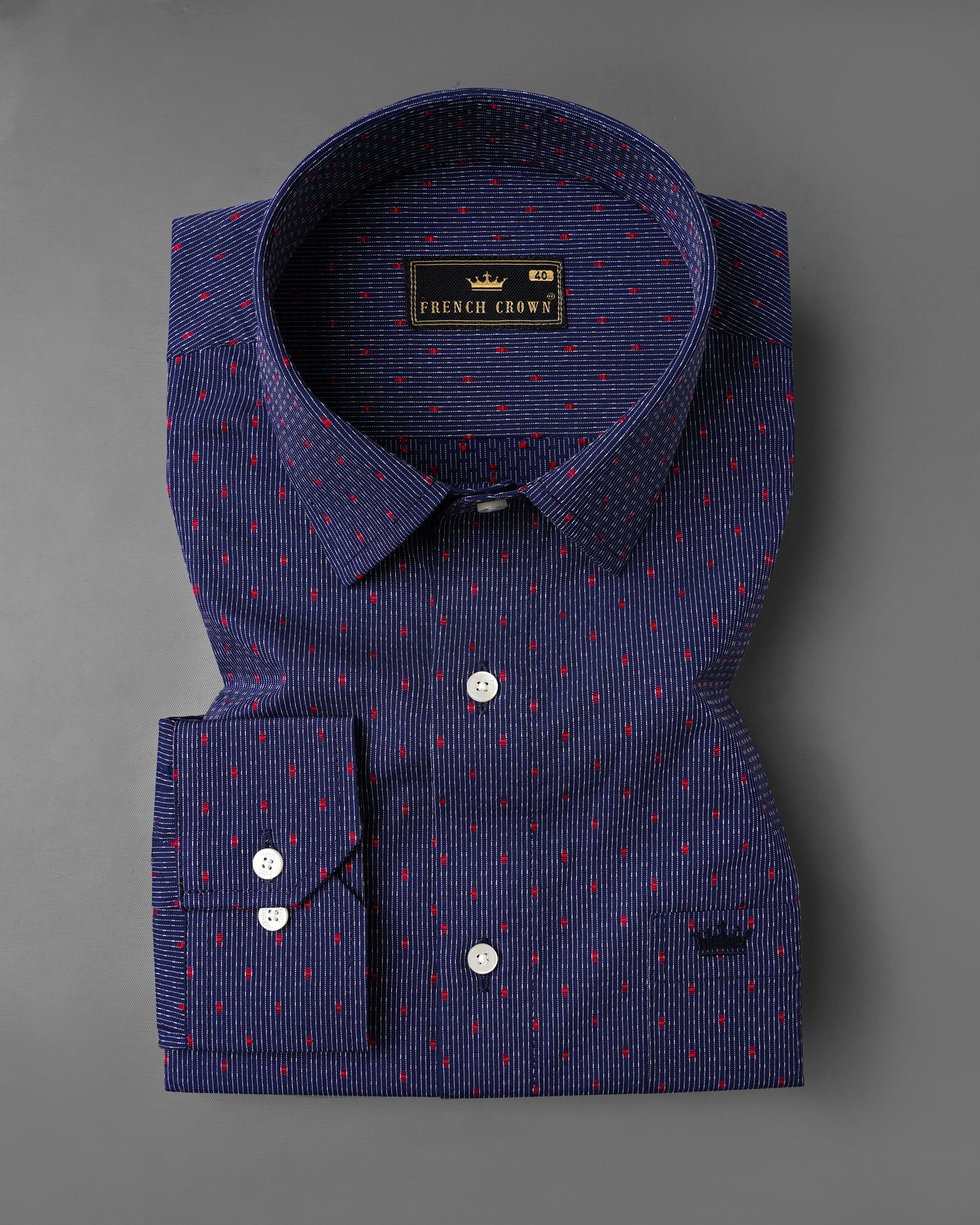 Port Gore Blue and Cadmium Red Dobby Textured Premium Giza Cotton Shirt 8003-38,8003-H-38,8003-39,8003-H-39,8003-40,8003-H-40,8003-42,8003-H-42,8003-44,8003-H-44,8003-46,8003-H-46,8003-48,8003-H-48,8003-50,8003-H-50,8003-52,8003-H-52