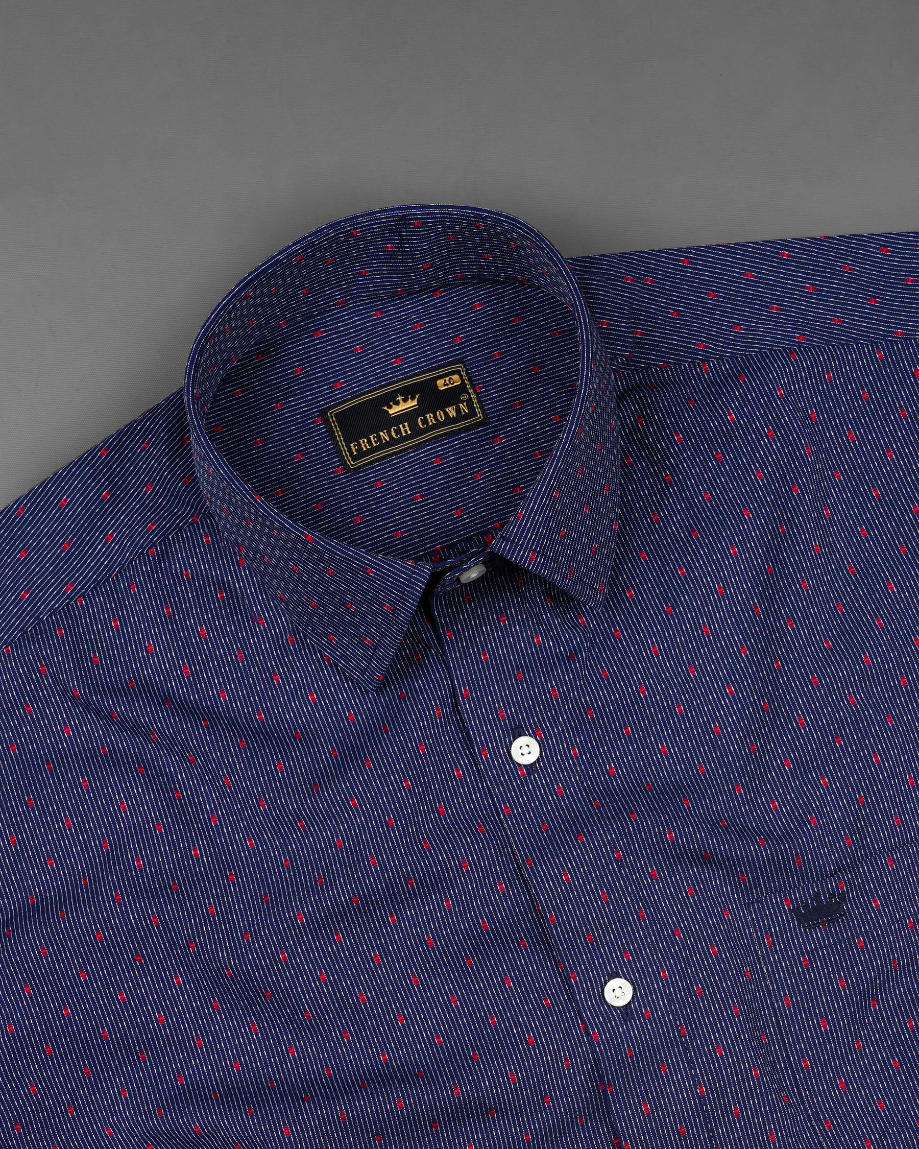 Port Gore Blue and Cadmium Red Dobby Textured Premium Giza Cotton Shirt 8003-38,8003-H-38,8003-39,8003-H-39,8003-40,8003-H-40,8003-42,8003-H-42,8003-44,8003-H-44,8003-46,8003-H-46,8003-48,8003-H-48,8003-50,8003-H-50,8003-52,8003-H-52