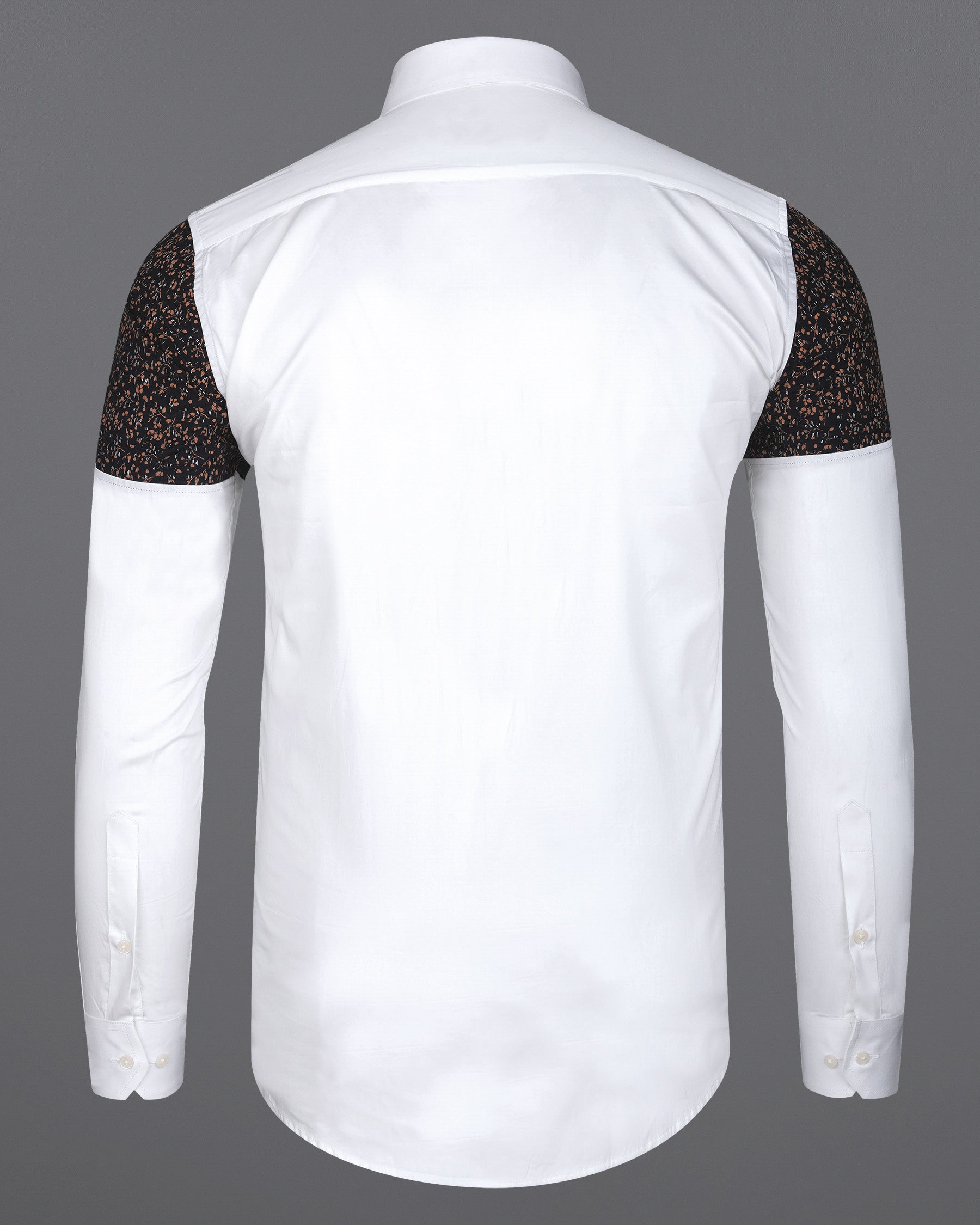 Bright White With Black Floral Patch Work Super Soft Premium Cotton Designer Shirt 8012-P195-38,8012-P195-H-38,8012-P195-39,8012-P195-H-39,8012-P195-40,8012-P195-H-40,8012-P195-42,8012-P195-H-42,8012-P195-44,8012-P195-H-44,8012-P195-46,8012-P195-H-46,8012-P195-48,8012-P195-H-48,8012-P195-50,8012-P195-H-50,8012-P195-52,8012-P195-H-52