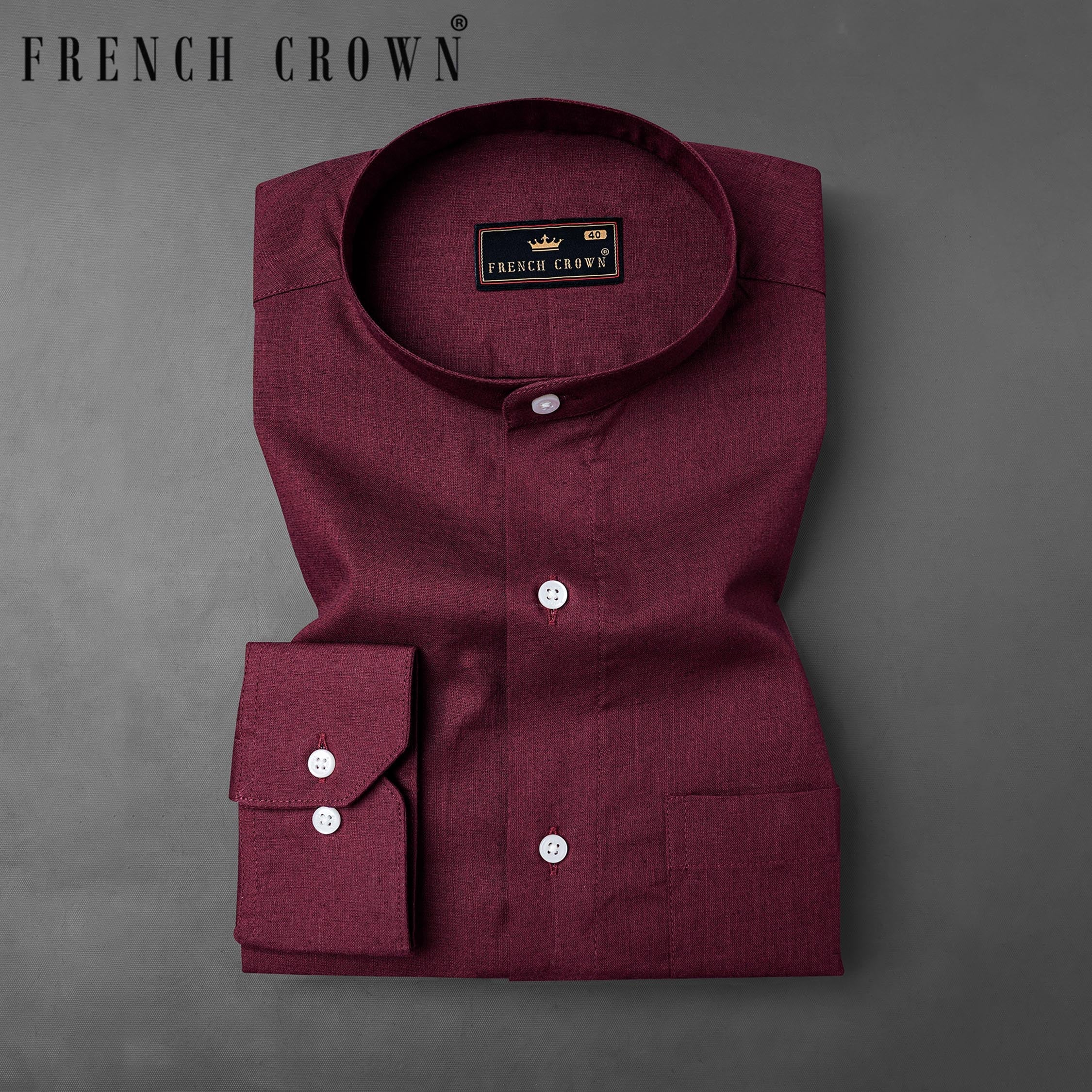 Wine Berry Luxurious Linen Shirt