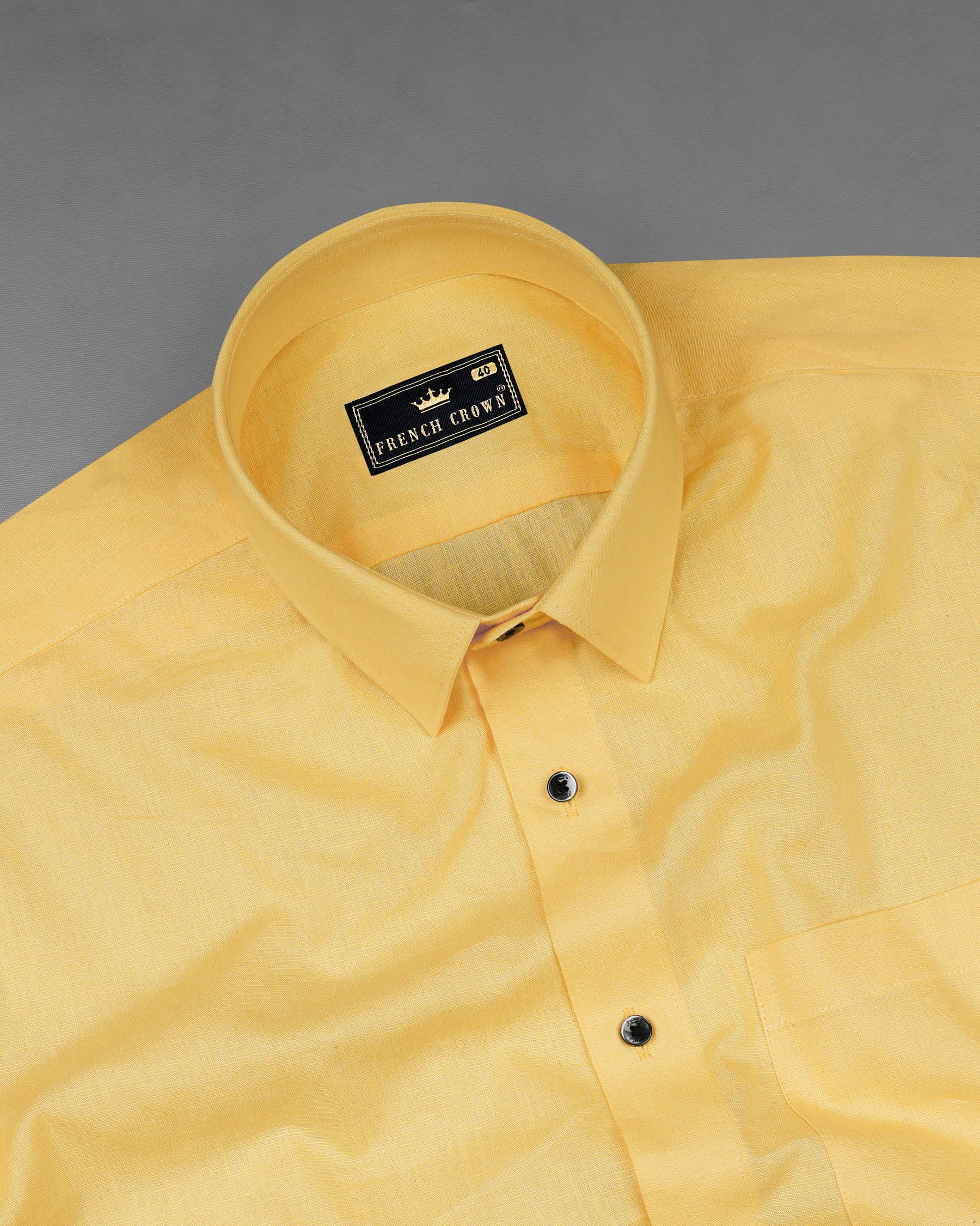 Arylide Yellow Luxurious Linen Shirt 8026-BLK-38,8026-BLK-H-38,8026-BLK-39,8026-BLK-H-39,8026-BLK-40,8026-BLK-H-40,8026-BLK-42,8026-BLK-H-42,8026-BLK-44,8026-BLK-H-44,8026-BLK-46,8026-BLK-H-46,8026-BLK-48,8026-BLK-H-48,8026-BLK-50,8026-BLK-H-50,8026-BLK-52,8026-BLK-H-52 