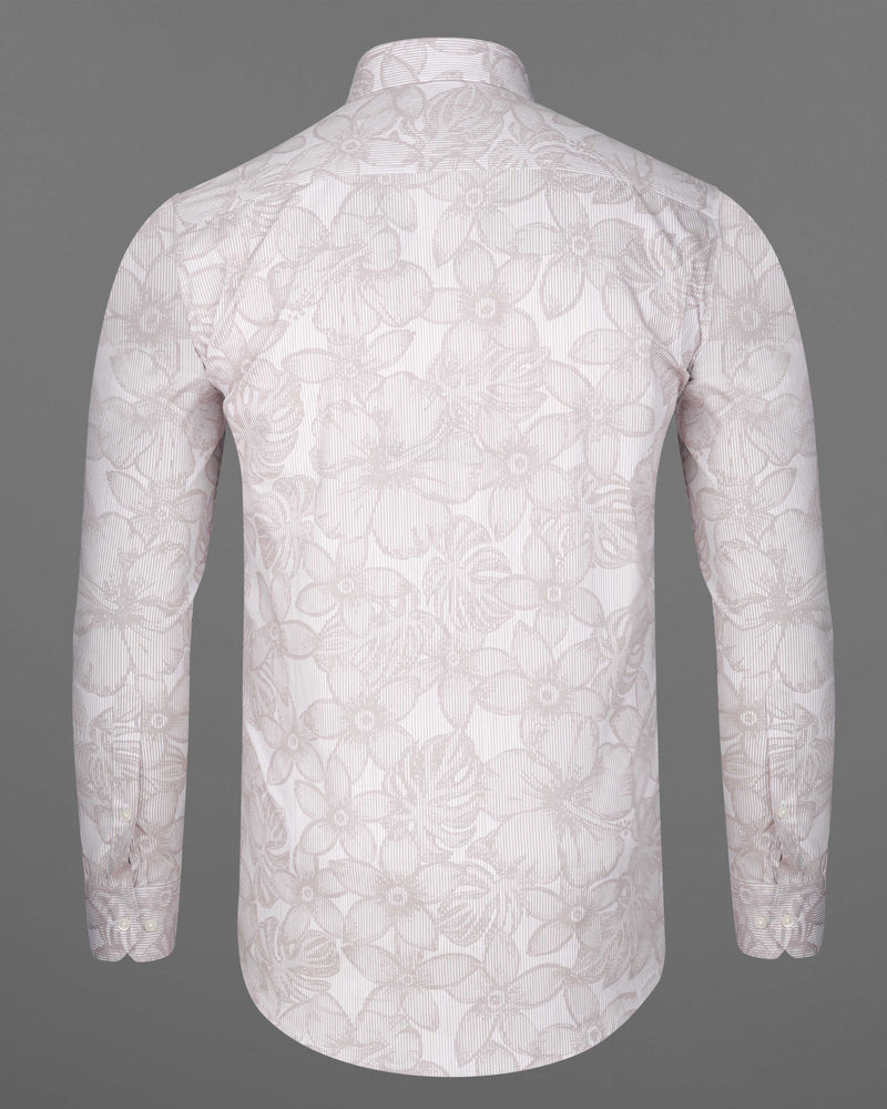 Pale Slate Brown and White Floral Printed Premium Cotton Shirt 8028-38,8028-38,8028-39,8028-39,8028-40,8028-40,8028-42,8028-42,8028-44,8028-44,8028-46,8028-46,8028-48,8028-48,8028-50,8028-50,8028-52,8028-52