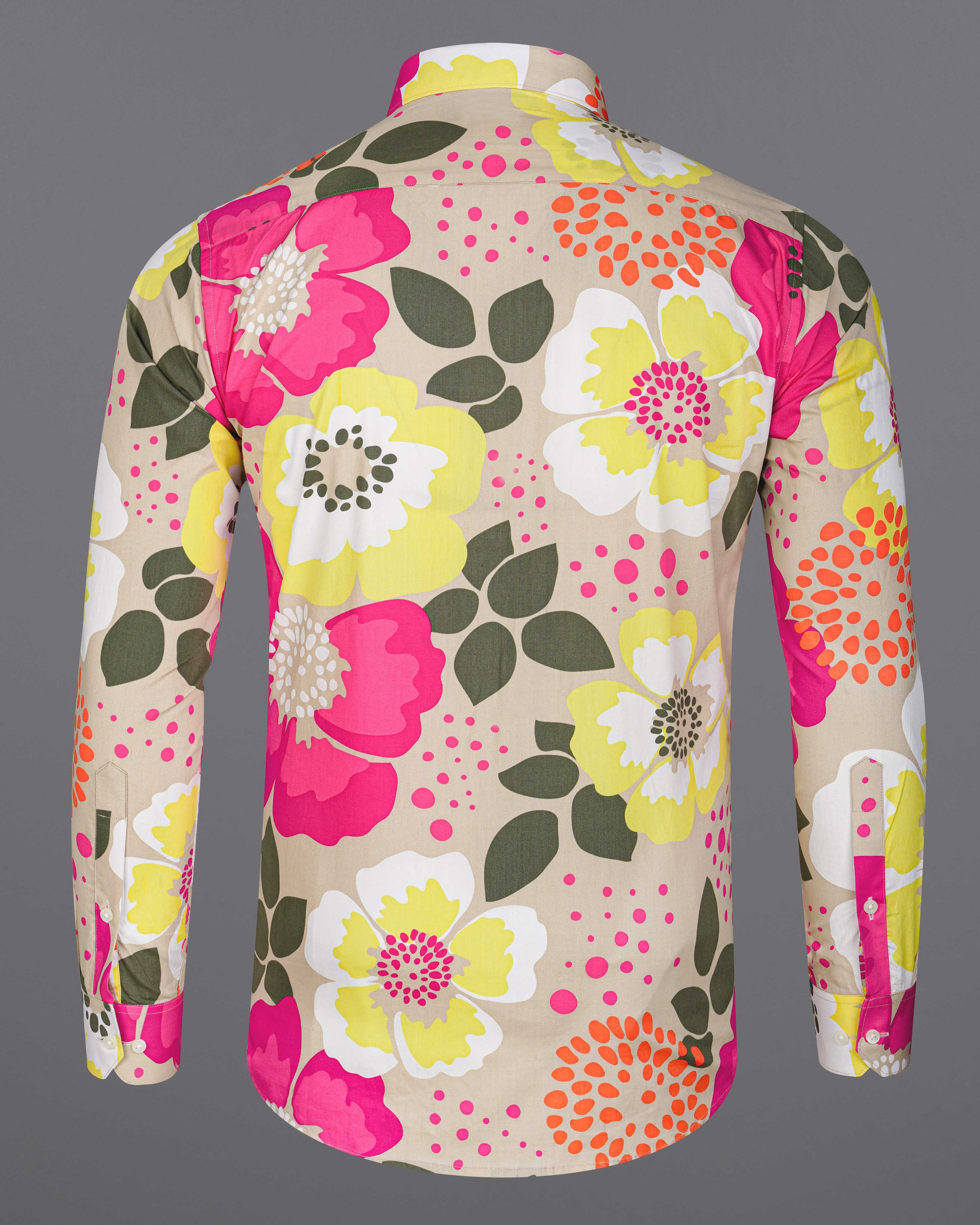 Spanish Brown With Cerise Pink Floral Printed Premium Cotton Shirt 8032-38,8032-38,8032-39,8032-39,8032-40,8032-40,8032-42,8032-42,8032-44,8032-44,8032-46,8032-46,8032-48,8032-48,8032-50,8032-50,8032-52,8032-52