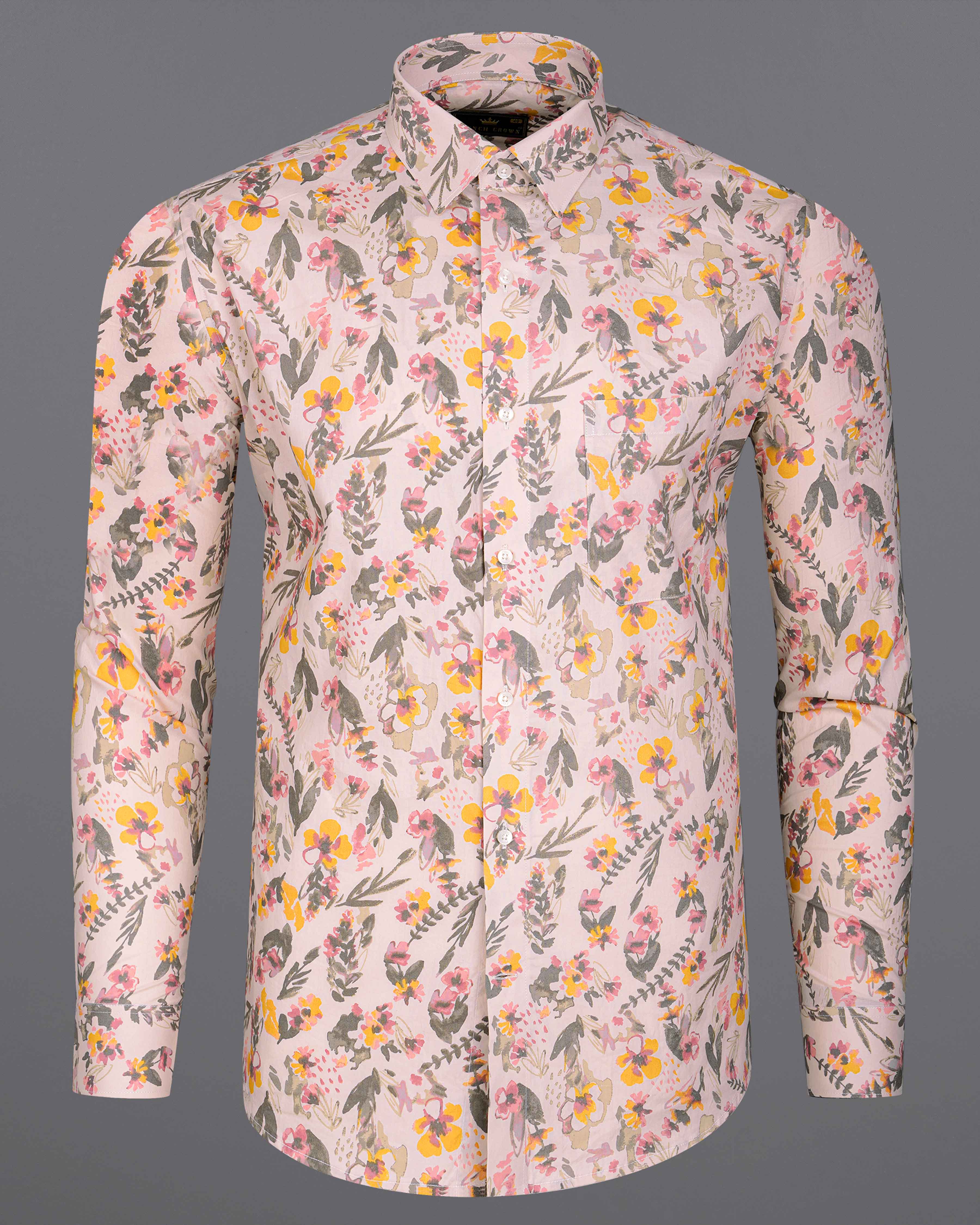 Bizarre Cream and Ruddy Pink Floral Printed Premium Cotton Shirt 8038-38,8038-38,8038-39,8038-39,8038-40,8038-40,8038-42,8038-42,8038-44,8038-44,8038-46,8038-46,8038-48,8038-48,8038-50,8038-50,8038-52,8038-52