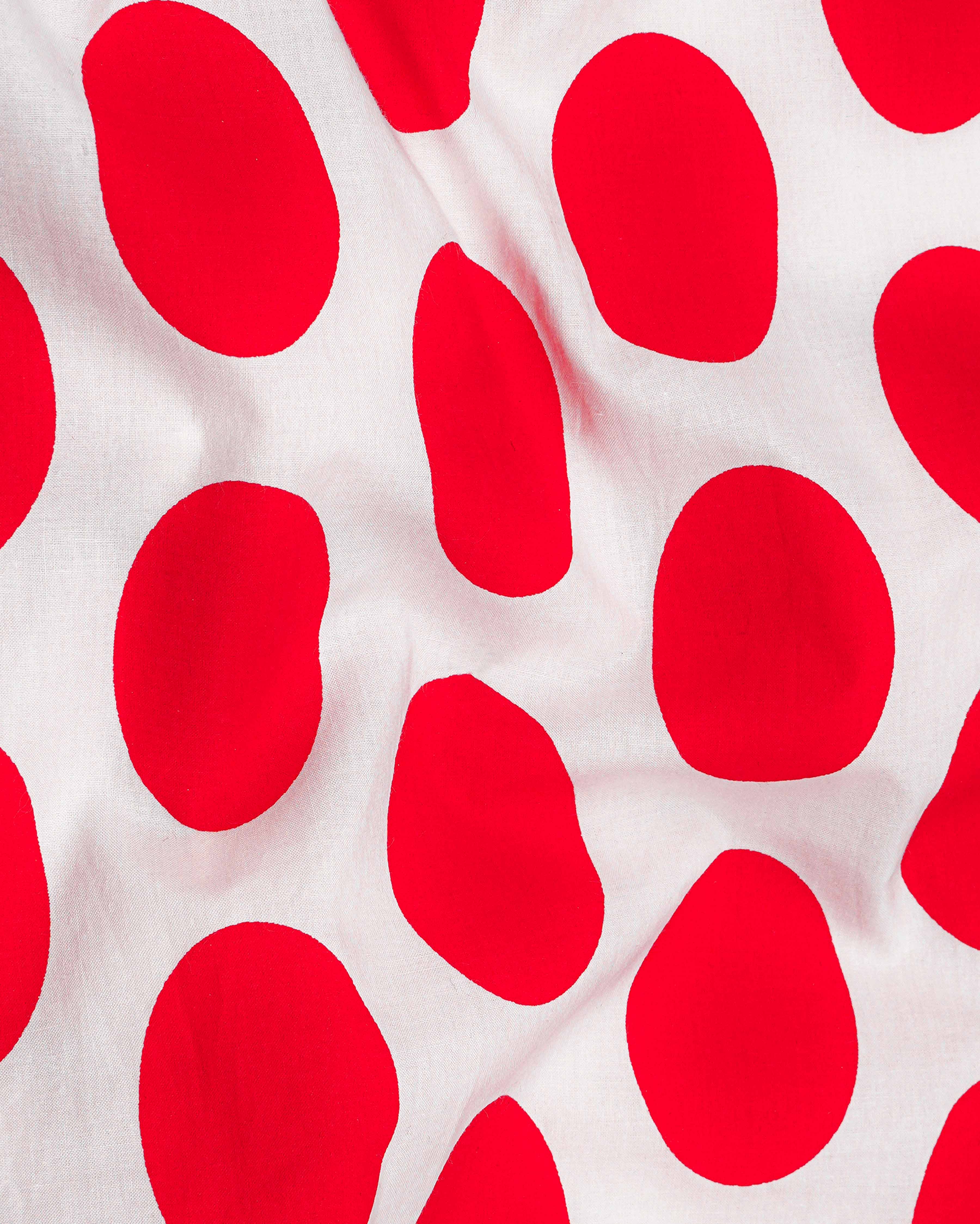 Bright White with Cadmium Red Polka Dotted Premium Cotton Shirt 8041-MN-38,8041-MN-38,8041-MN-39,8041-MN-39,8041-MN-40,8041-MN-40,8041-MN-42,8041-MN-42,8041-MN-44,8041-MN-44,8041-MN-46,8041-MN-46,8041-MN-48,8041-MN-48,8041-MN-50,8041-MN-50,8041-MN-52,8041-MN-52