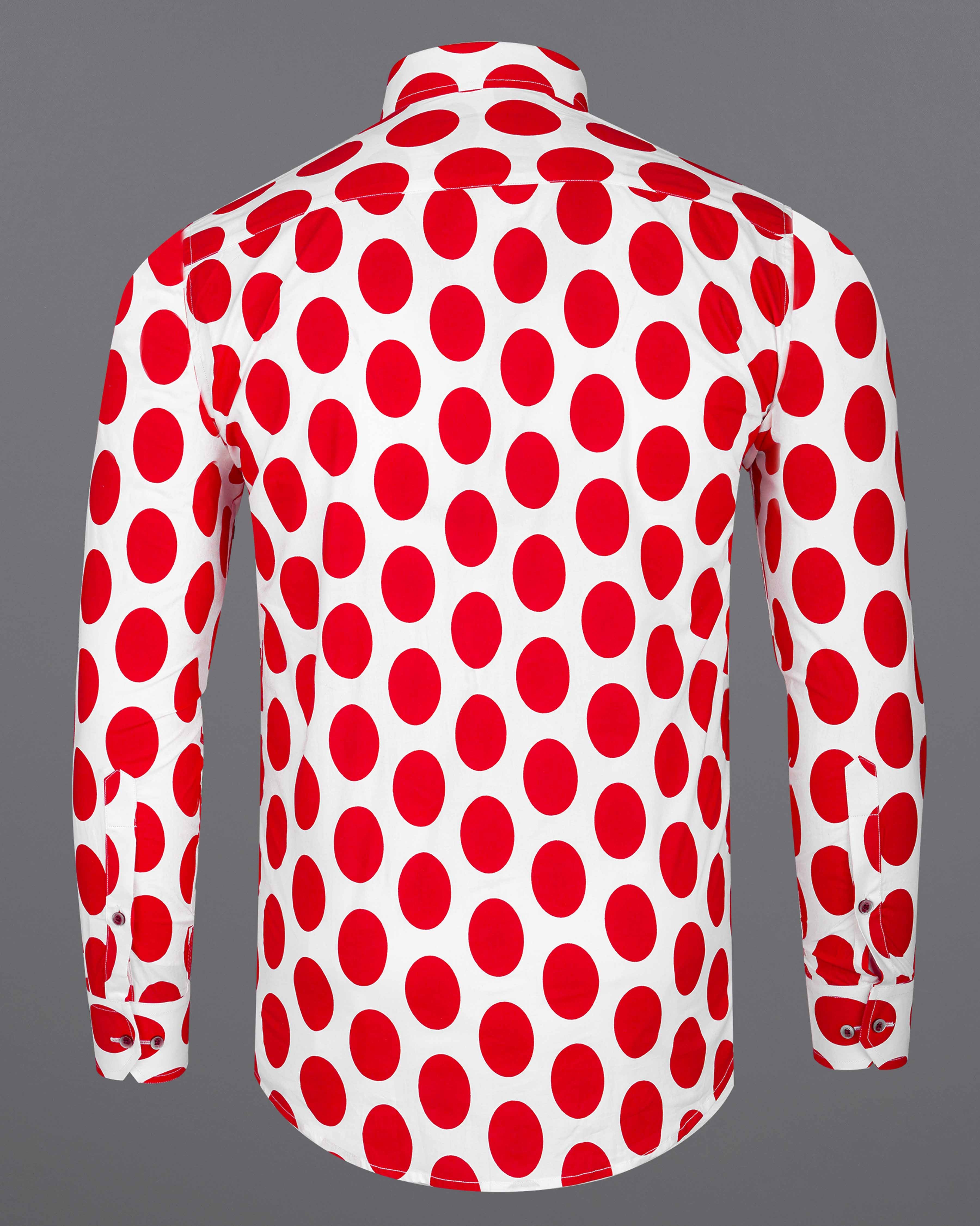 Bright White with Cadmium Red Polka Dotted Premium Cotton Shirt 8041-MN-38,8041-MN-38,8041-MN-39,8041-MN-39,8041-MN-40,8041-MN-40,8041-MN-42,8041-MN-42,8041-MN-44,8041-MN-44,8041-MN-46,8041-MN-46,8041-MN-48,8041-MN-48,8041-MN-50,8041-MN-50,8041-MN-52,8041-MN-52