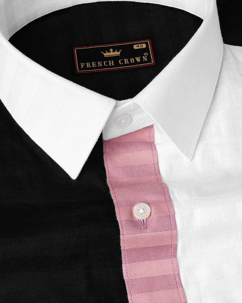 Oriental Pink Striped with Jade Black and White Super Soft Premium Cotton Designer Block Shirt 8045-P102-38,8045-P102-38,8045-P102-39,8045-P102-39,8045-P102-40,8045-P102-40,8045-P102-42,8045-P102-42,8045-P102-44,8045-P102-44,8045-P102-46,8045-P102-46,8045-P102-48,8045-P102-48,8045-P102-50,8045-P102-50,8045-P102-52,8045-P102-52