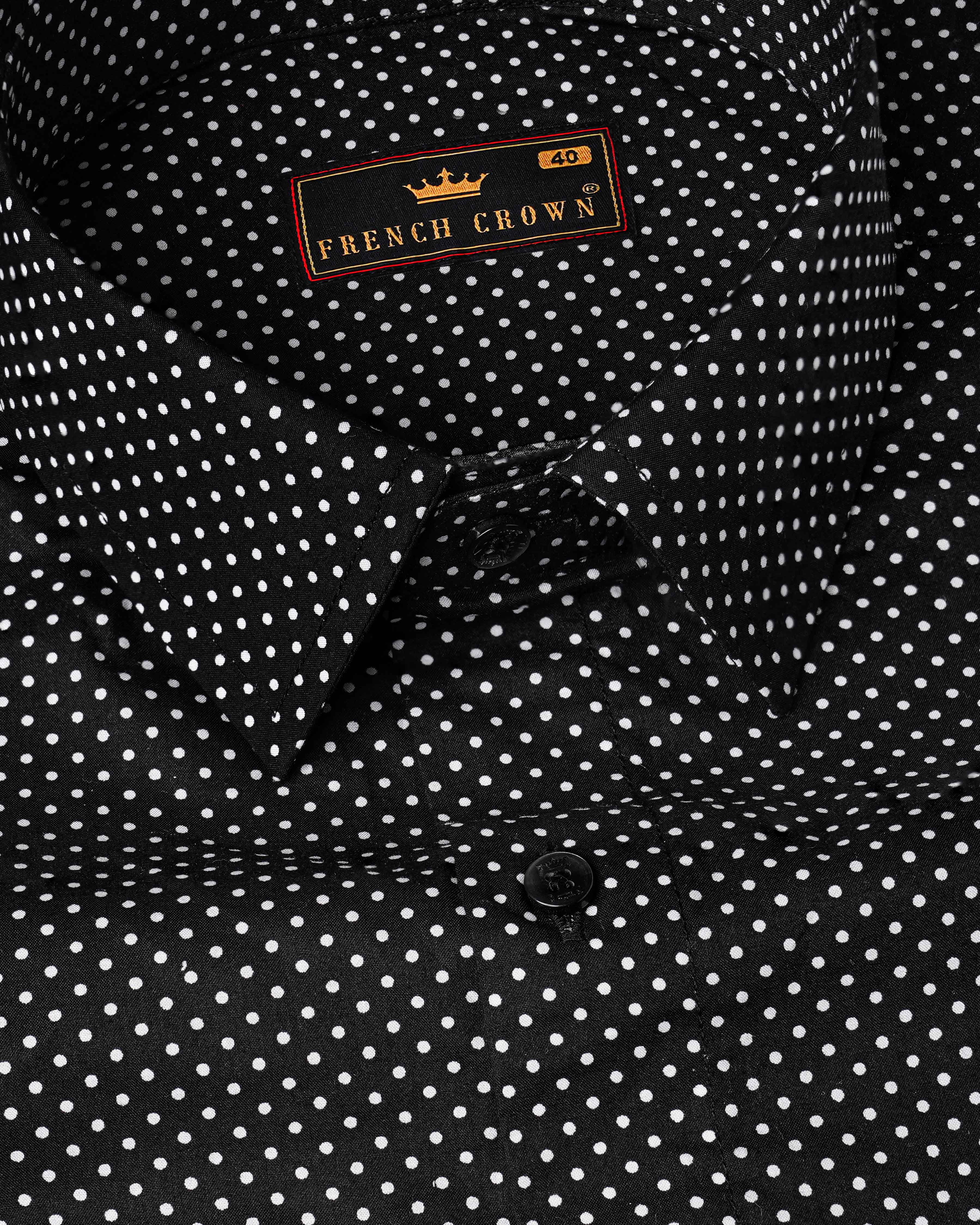 Jade Black and White Polka Premium Cotton Shirt 8049-BLK-38,8049-BLK-38,8049-BLK-39,8049-BLK-39,8049-BLK-40,8049-BLK-40,8049-BLK-42,8049-BLK-42,8049-BLK-44,8049-BLK-44,8049-BLK-46,8049-BLK-46,8049-BLK-48,8049-BLK-48,8049-BLK-50,8049-BLK-50,8049-BLK-52,8049-BLK-52