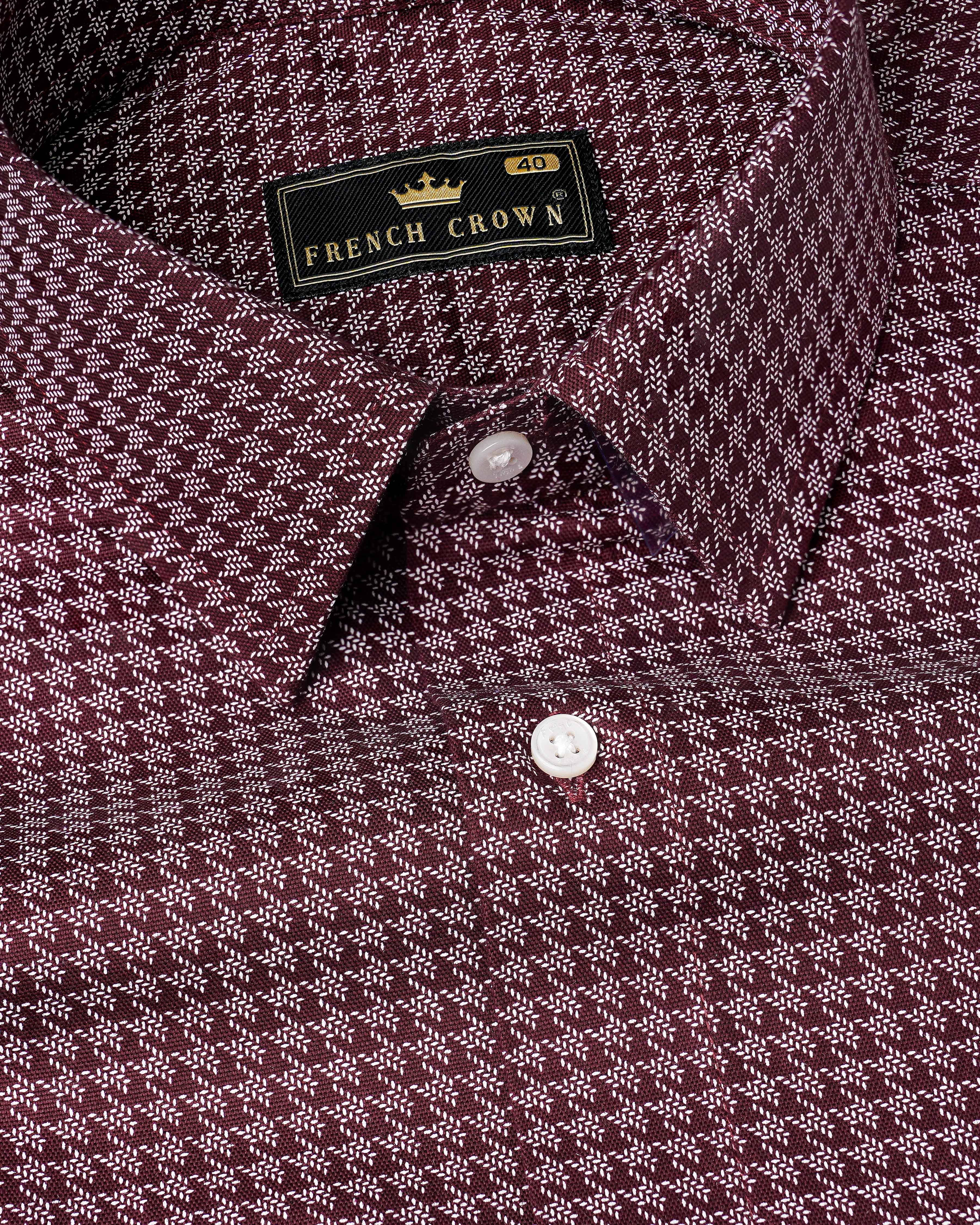 Cork Maroon and White Gingham Royal Oxford Shirt 8060-38,8060-38,8060-39,8060-39,8060-40,8060-40,8060-42,8060-42,8060-44,8060-44,8060-46,8060-46,8060-48,8060-48,8060-50,8060-50,8060-52,8060-52