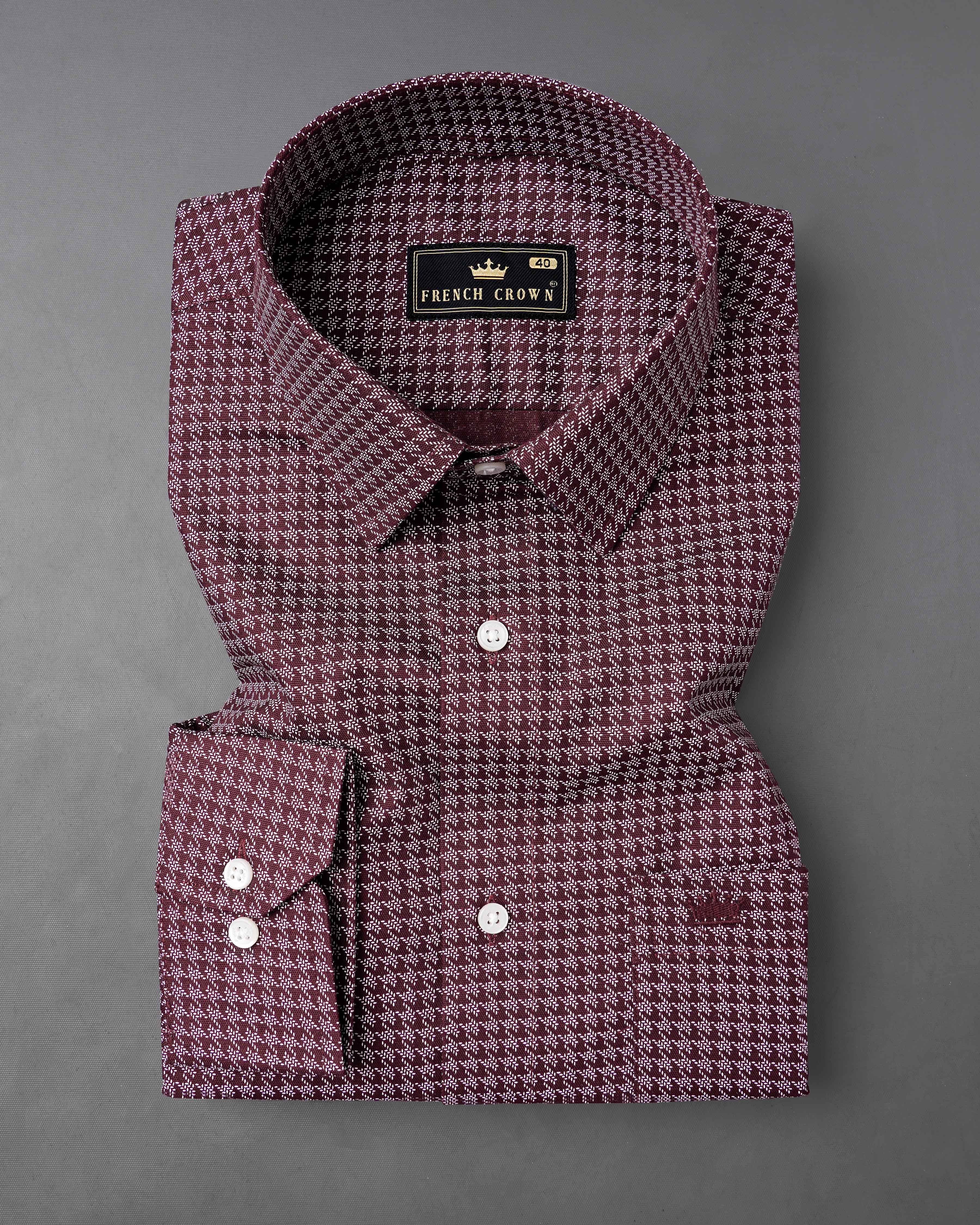 Cork Maroon and White Gingham Royal Oxford Shirt 8060-38,8060-38,8060-39,8060-39,8060-40,8060-40,8060-42,8060-42,8060-44,8060-44,8060-46,8060-46,8060-48,8060-48,8060-50,8060-50,8060-52,8060-52