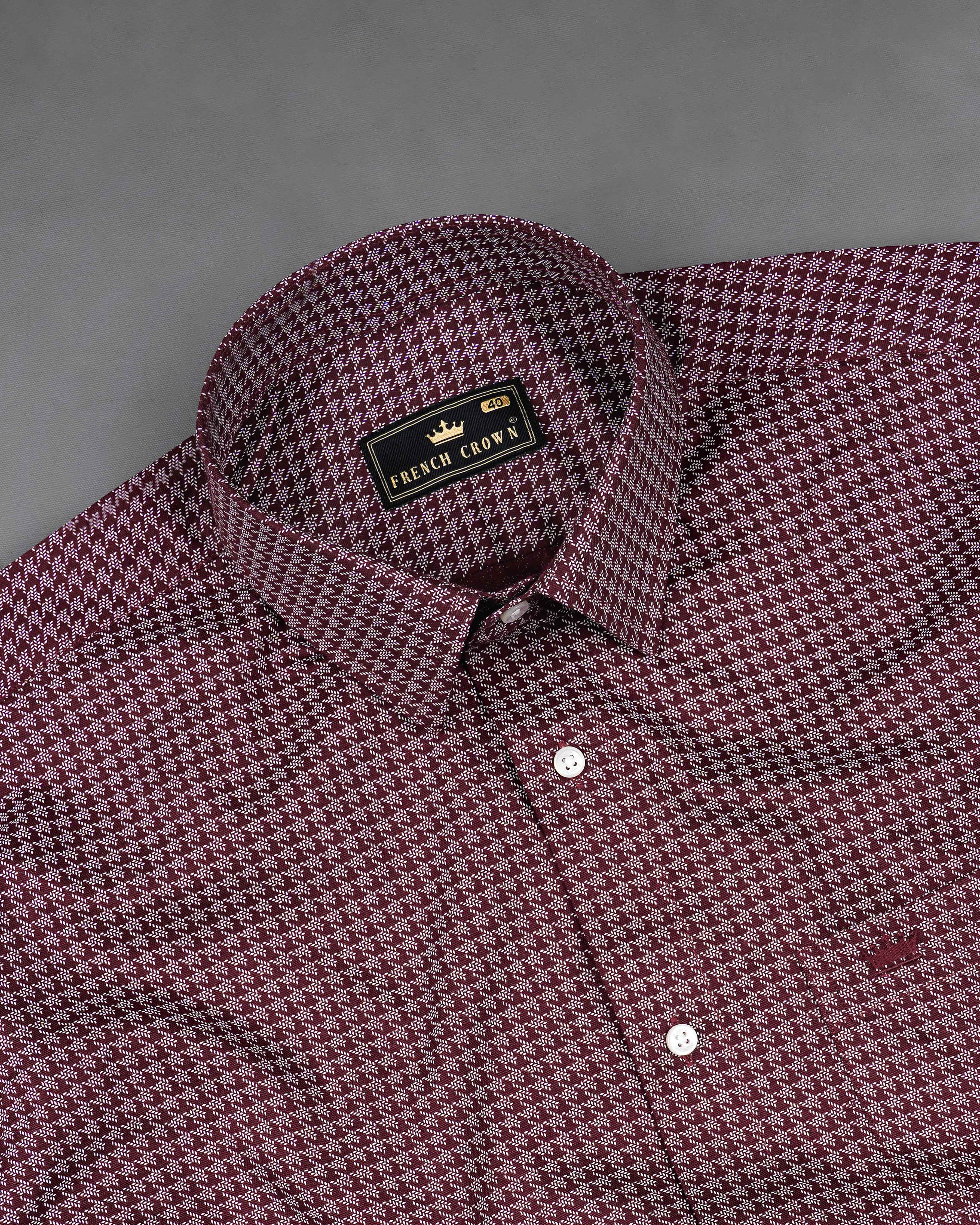 Cork Maroon and White Gingham Royal Oxford Shirt 8060-38,8060-38,8060-39,8060-39,8060-40,8060-40,8060-42,8060-42,8060-44,8060-44,8060-46,8060-46,8060-48,8060-48,8060-50,8060-50,8060-52,8060-52